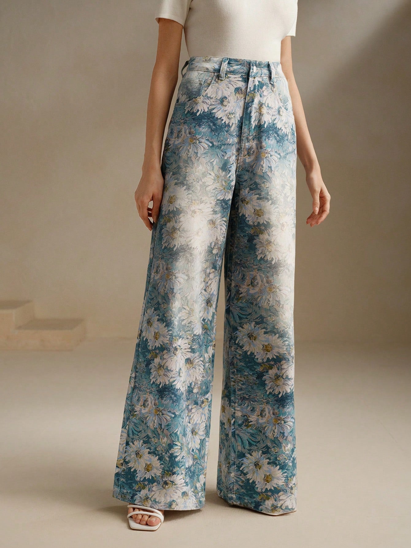 Vintage-Inspired High-Waisted Wide Leg Jeans for Women - Printed Style Pink / S Pink / M Pink / L Pink / S-Pink / M-Pink / L-Pink / XL-Yellow / S-Yellow / M-Yellow / L-Yellow / XL-Blue / S-Blue / M-Blue / L-Blue / XL-