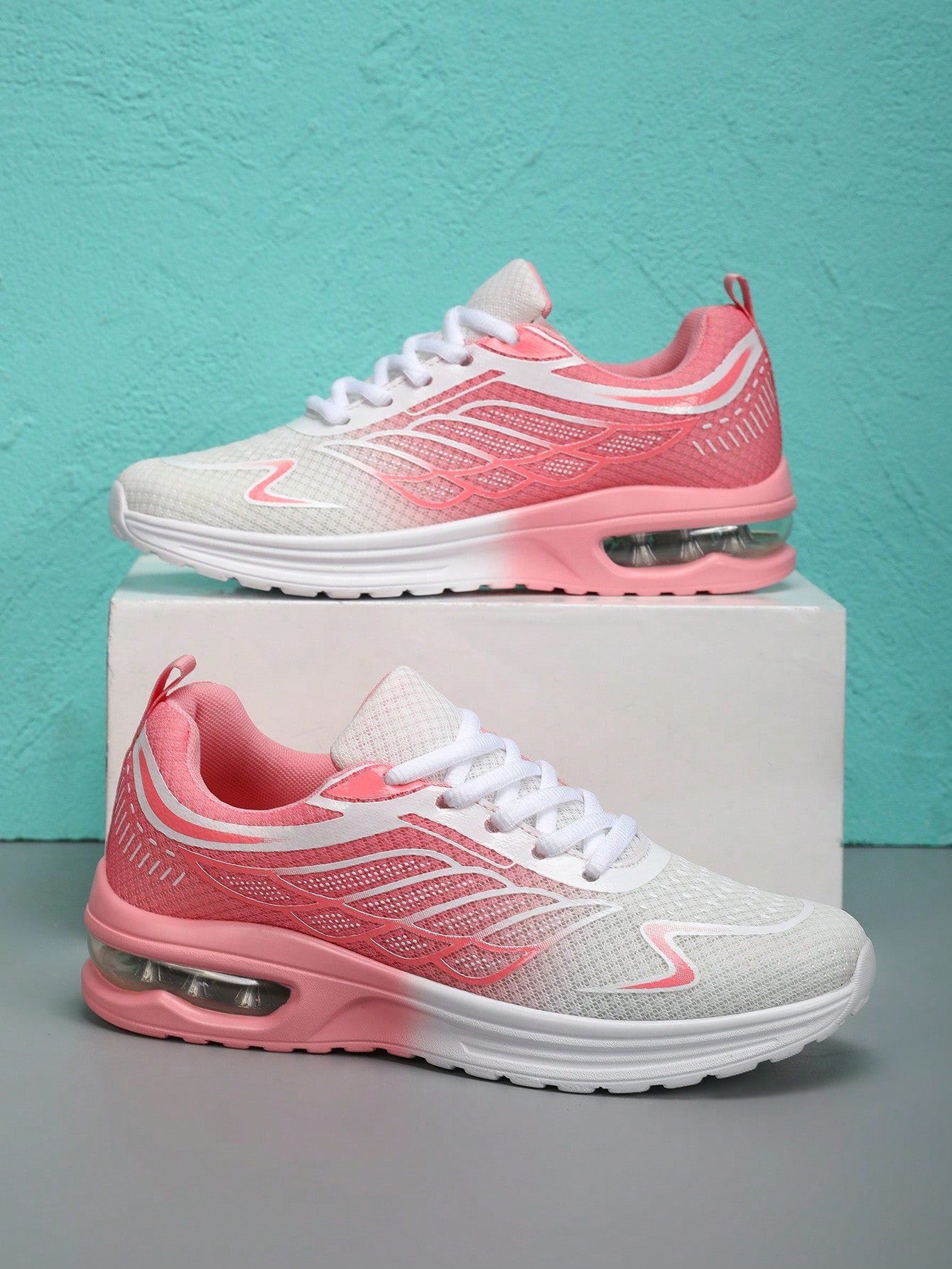 Stylish Colorful Gradient Knit Air Cushion Sneakers for Ultimate Comfort & Performance Green / EUR37 Black / EUR39