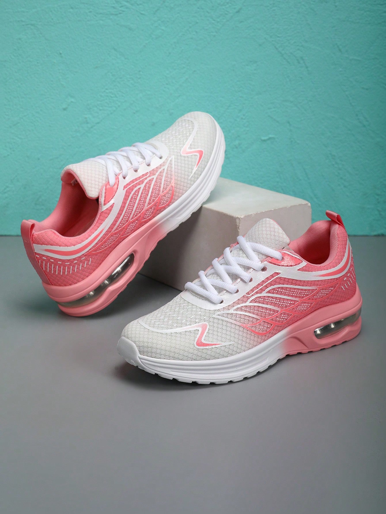 Stylish Colorful Gradient Knit Air Cushion Sneakers for Ultimate Comfort & Performance Green / EUR37 Black / EUR39