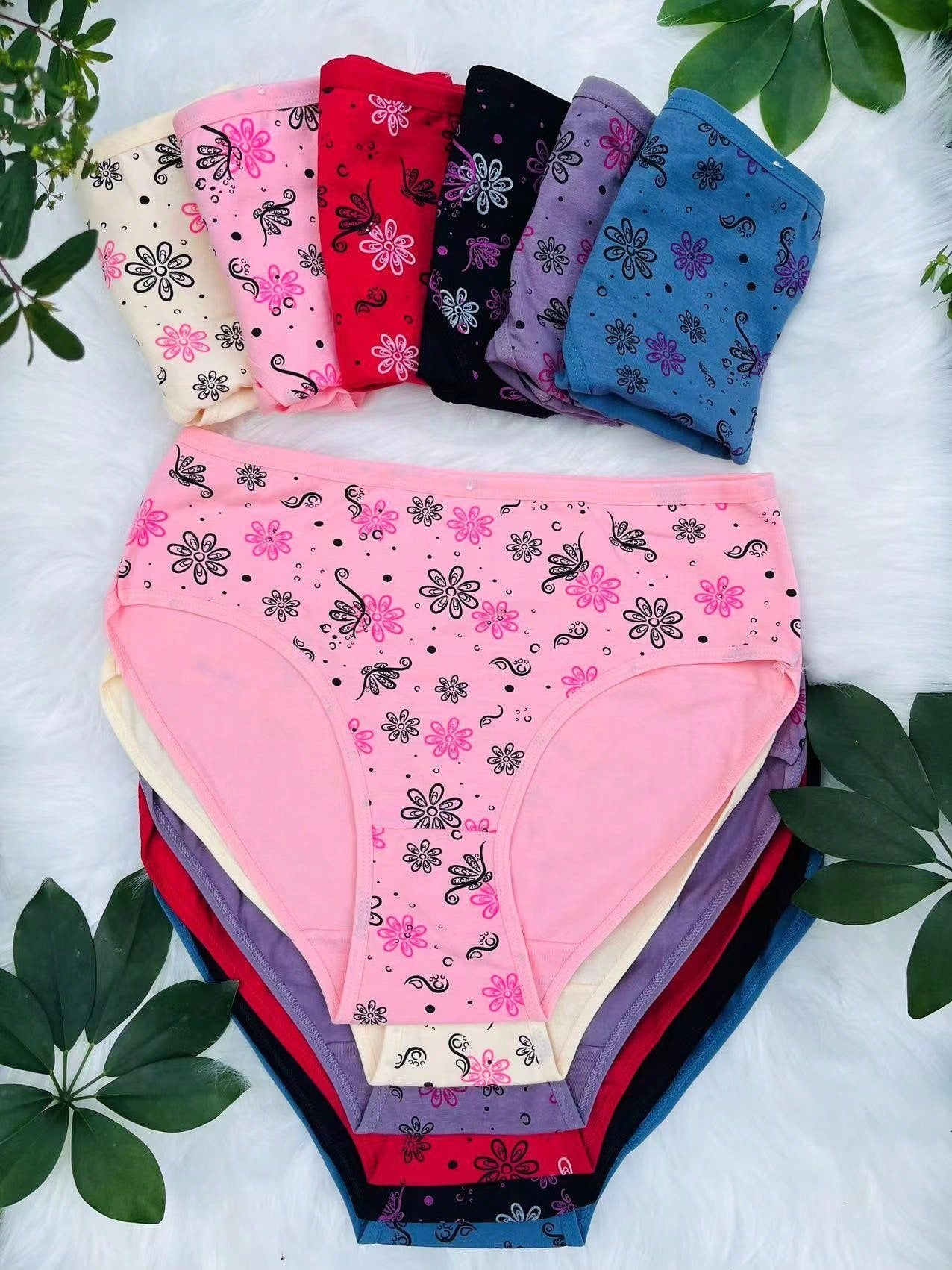 12-Pack High-Density Breathable Cotton Women's Panties in Assorted Prints and Colors M L XL M-L-XL-