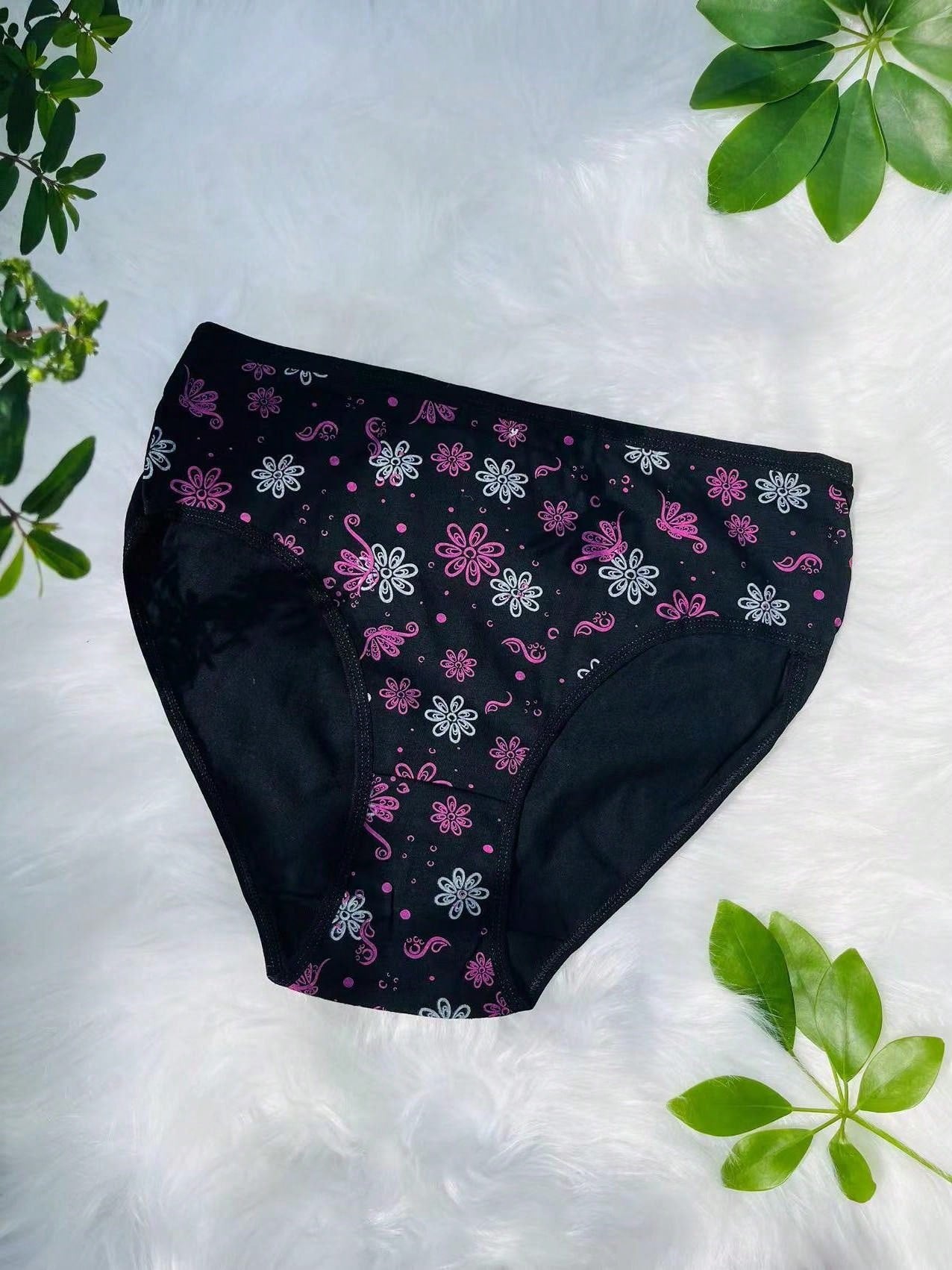 12-Pack High-Density Breathable Cotton Women's Panties in Assorted Prints and Colors M L XL M-L-XL-
