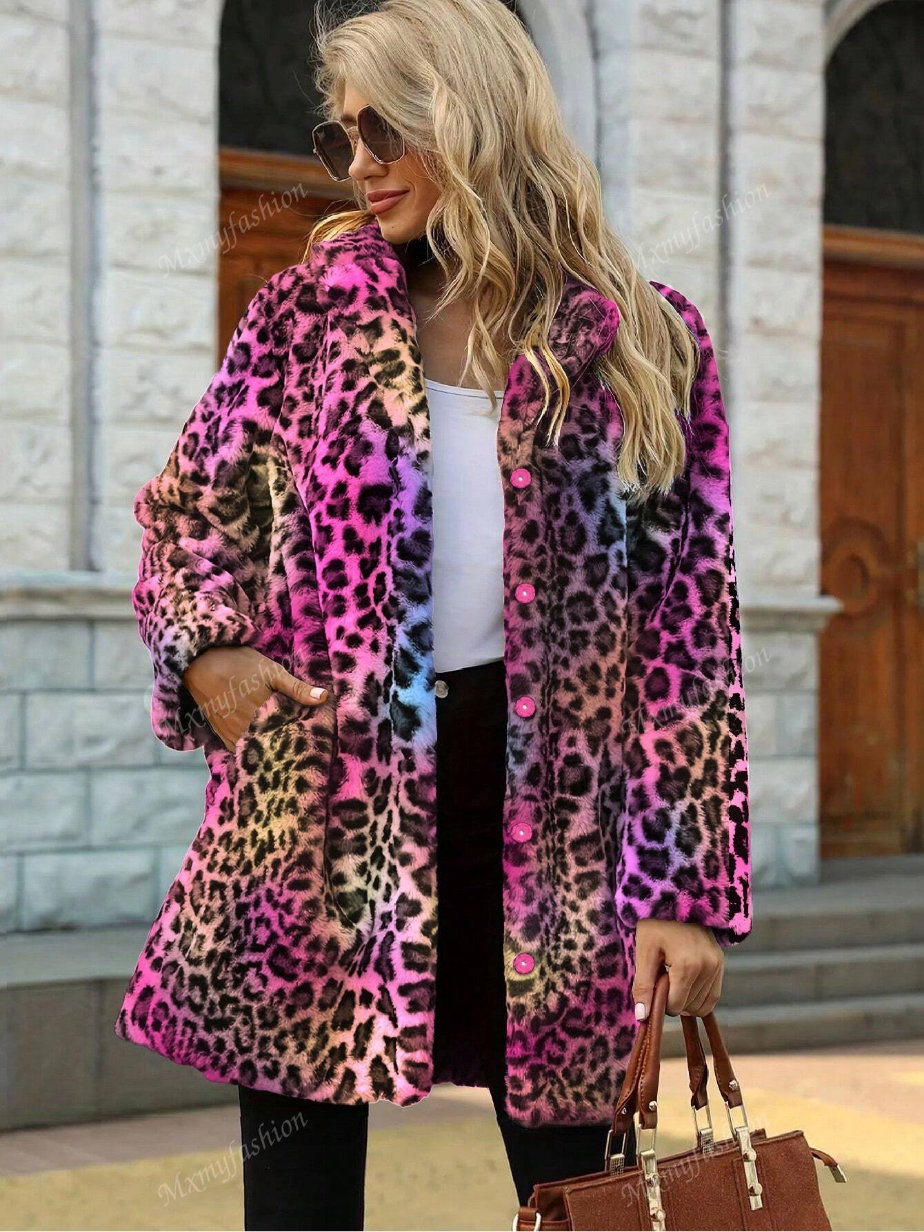 Chic Leopard Print Fuzzy Coat: Ultra-Soft, Stylish Winter Essential