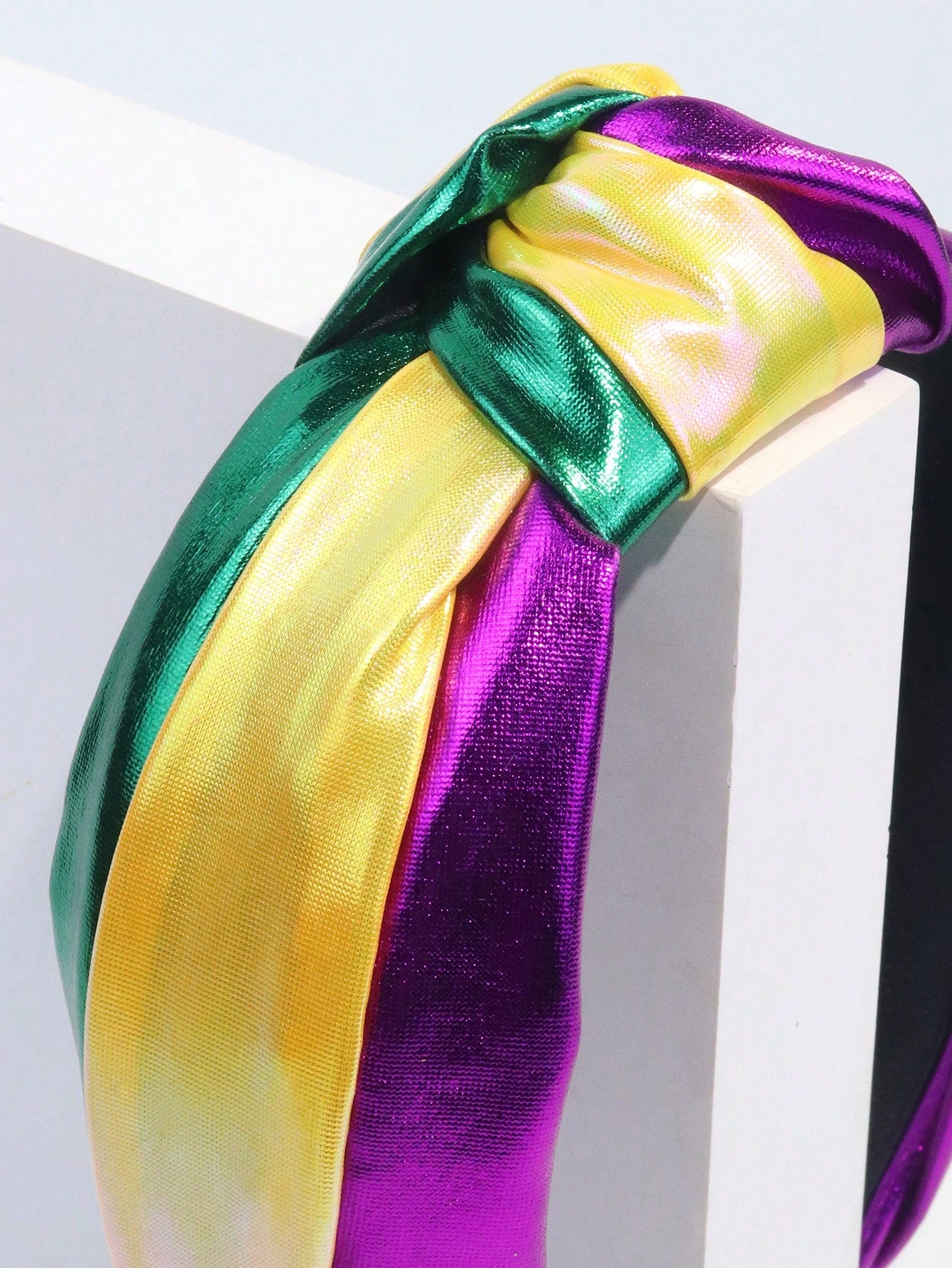 Colorful Striped Glitter Headband – Cute Carnival & Mardi Gras Accessory PU Stripes / one-size Glitter Stripes / one-size