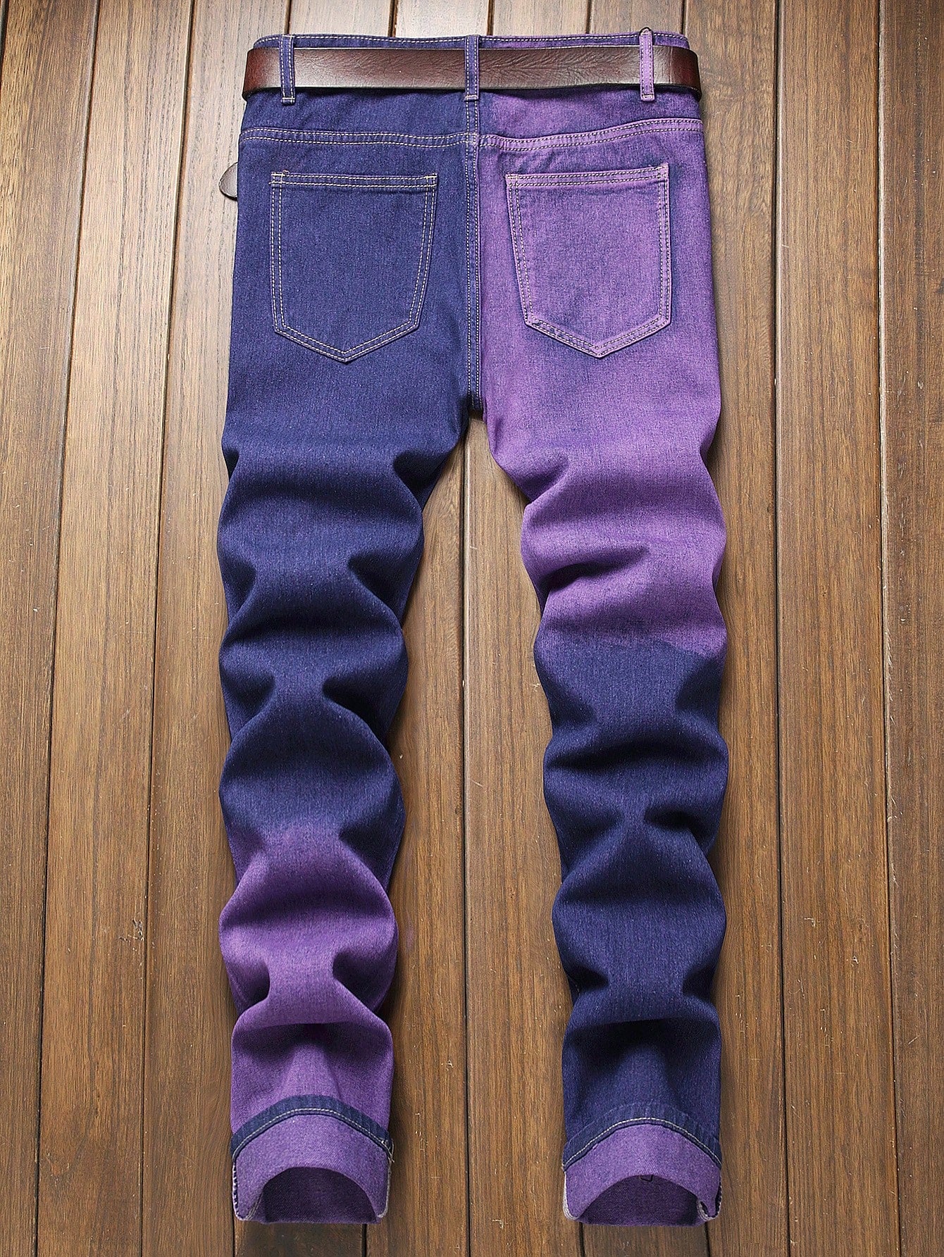 Men's Fashion Distressed Ripped Jeans - Slim Straight Leg Biker Style Denim Blue/Baby Pink / 30 Blue/Baby Pink / 32 Blue/Baby Pink / 34 Blue/Baby Pink / 30-Blue/Baby Pink / 32-Blue/Baby Pink / 34-Blue/Baby Pink / 36-Blue/Baby Pink / 38-Blue/Baby Pink / 40-Blue/Baby Pink / 42-Purple / 30-Purple / 32-Purple / 34-Purple / 36-Purple / 38-Purple / 40-Purple / 42-