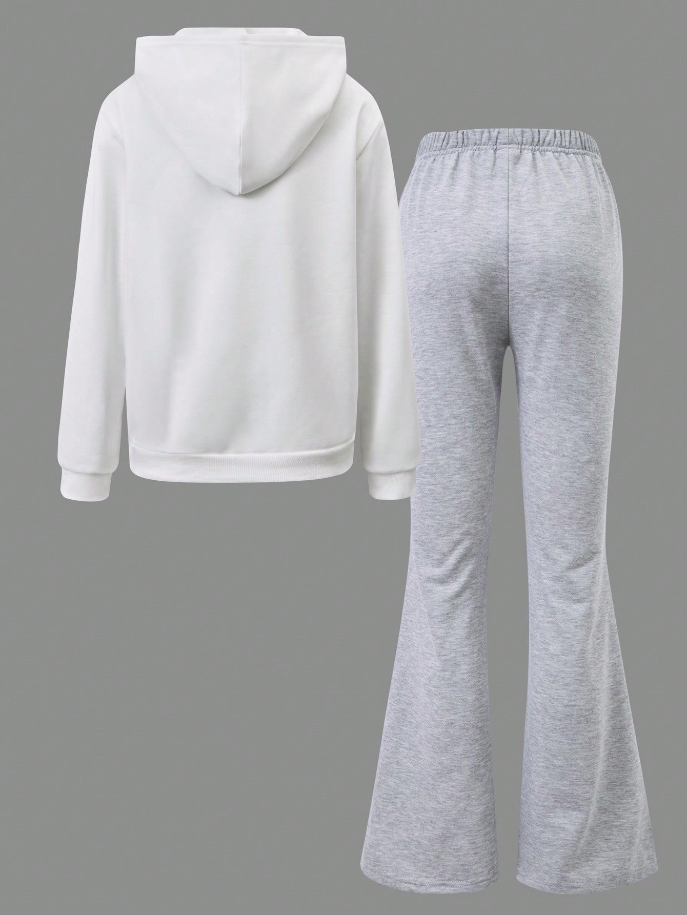 Chic Floral Embroidered Hoodie & Flared Pants Set for Trendy Teen Girls 13Y 14Y