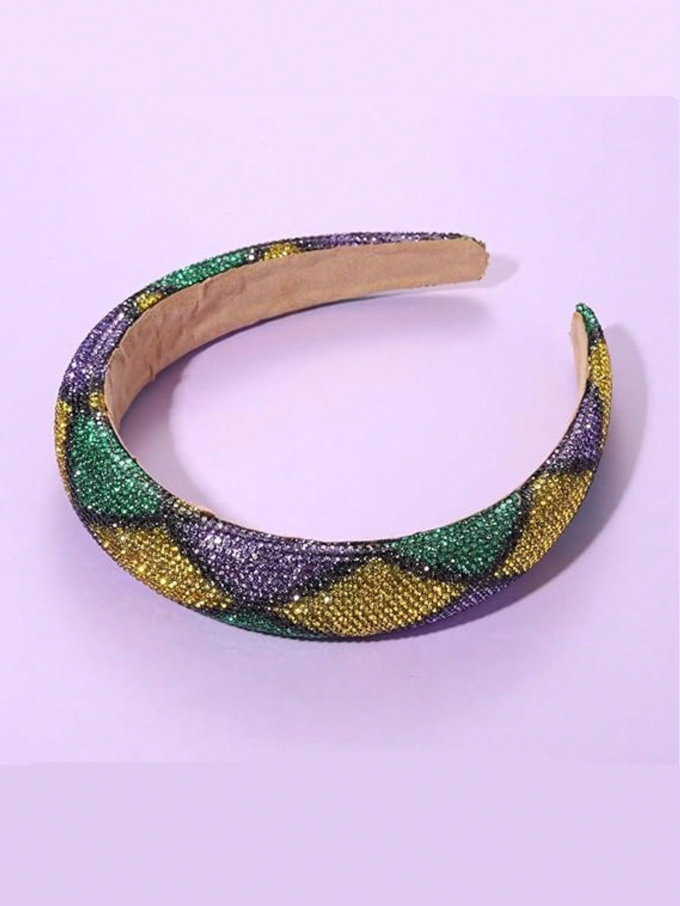Vibrant Mardi Gras Headband with Rhinestones - Purple, Green & Yellow No.1 / 1Pack No.2 / 1Pack