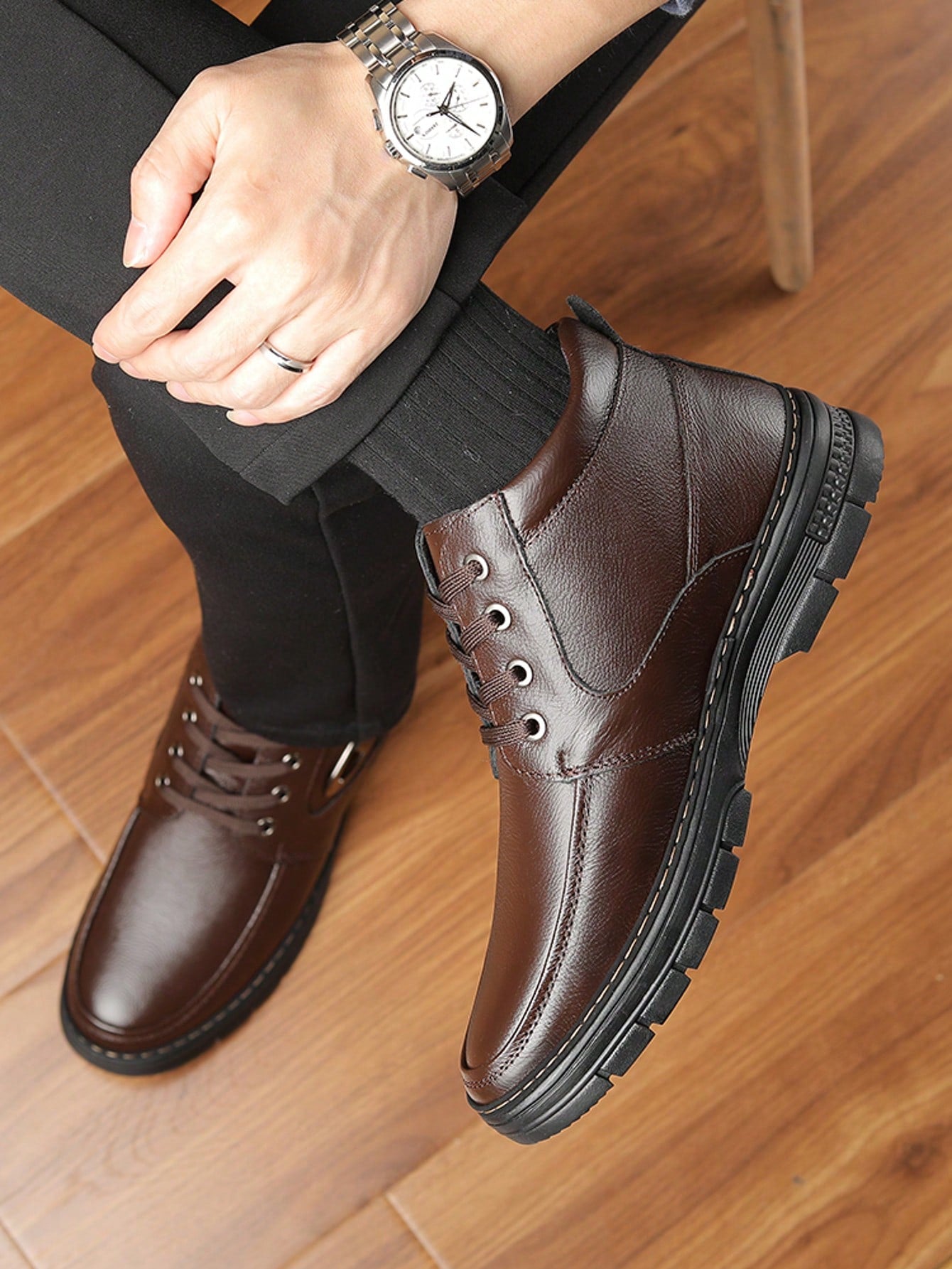 Cozy & Stylish Solid Color Plus Fleece Men's Snow Boots for Ultimate Winter Comfort EUR38 EUR39