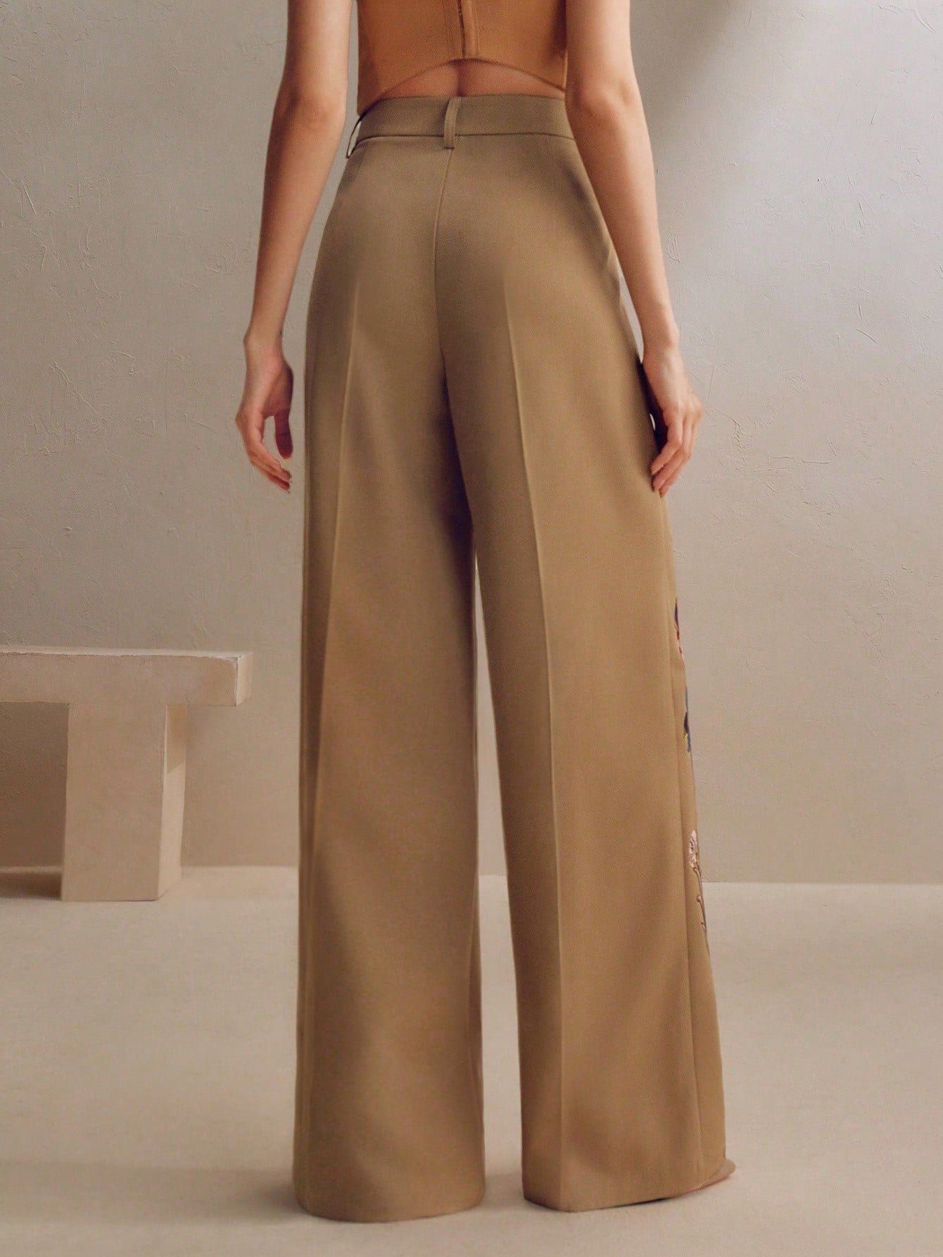 Floral Butterfly Embroidered Women’s Suit Pants Ginger / S Ginger / M Ginger / L Ginger / S-Ginger / M-Ginger / L-Ginger / XL-Khaki / S-Khaki / M-Khaki / L-Khaki / XL-