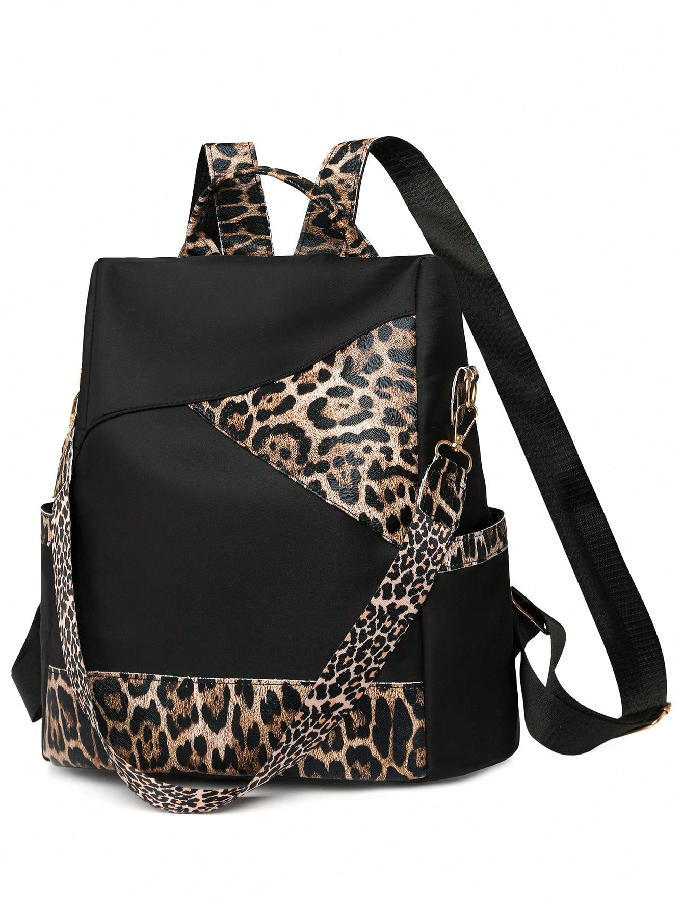 Anti-Theft Minimalist Backpack for College Women Black Brown