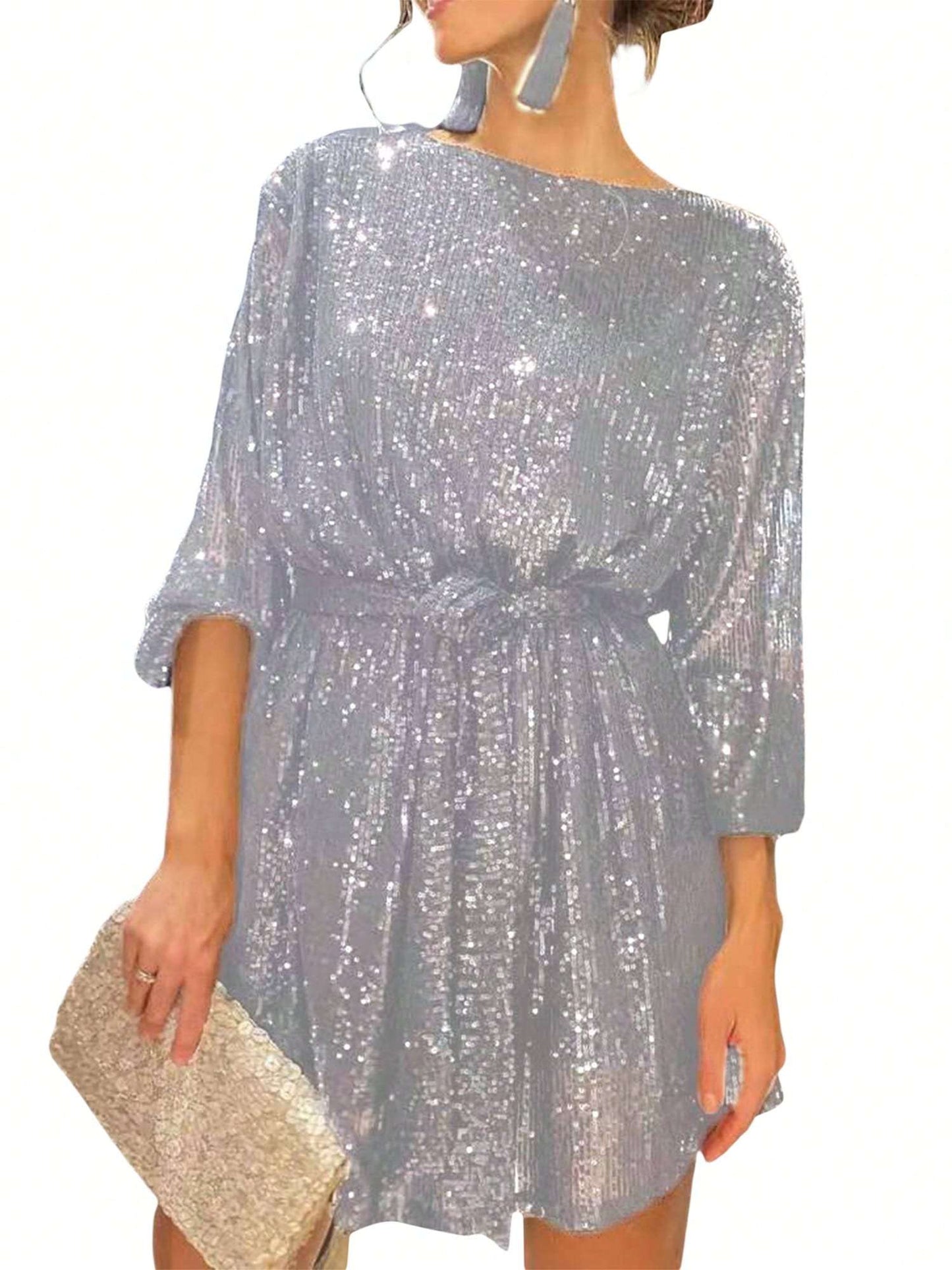 Sparkling Elegance: Women’s Sequin Cocktail Dress with Belt Gold / S Gold / M Gold / L Gold / S-Gold / M-Gold / L-Gold / XL-Gold / XXL-Purple / S-Purple / M-Purple / L-Purple / XL-Purple / XXL-White / S-White / M-White / L-White / XL-White / XXL-Black / S-Black / M-Black / L-Black / XL-Black / XXL-Red / S-Red / M-Red / L-Red / XL-Red / XXL-Silver / S-Silver / M-Silver / L-Silver / XL-Silver / XXL-
