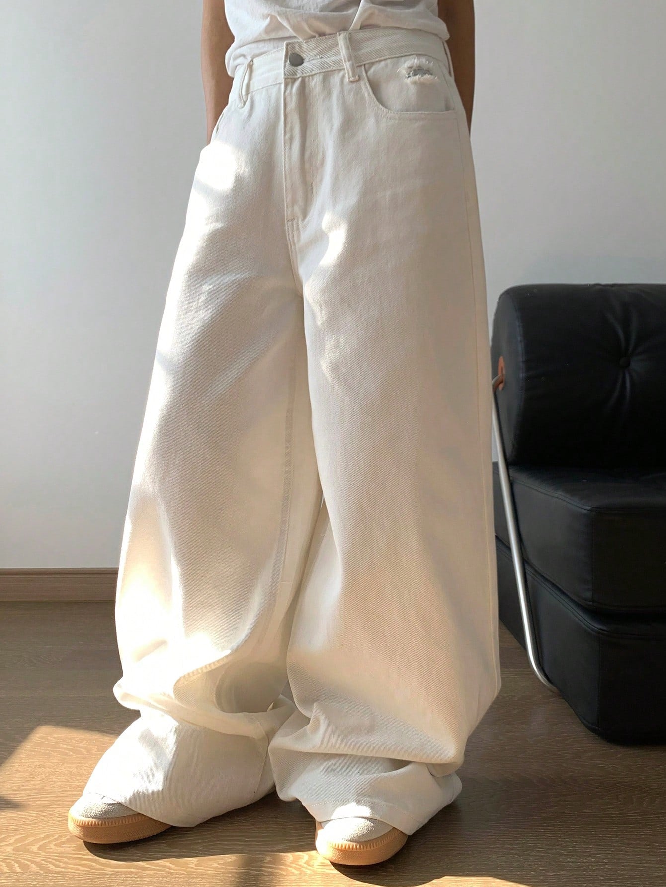 Women's Casual Loose Wide Leg Jeans with Pockets for Effortless Style