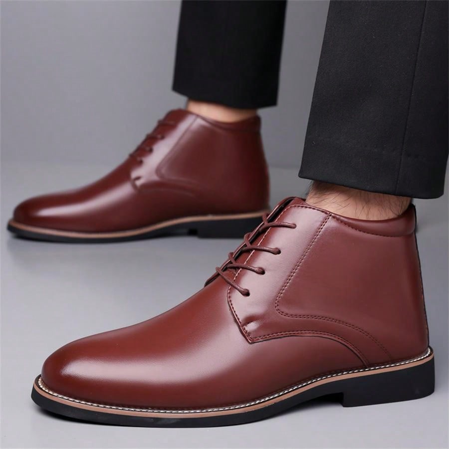 Stylish High-Top Casual Walking Shoes for Men - Comfortable, Durable, and Anti-Slip