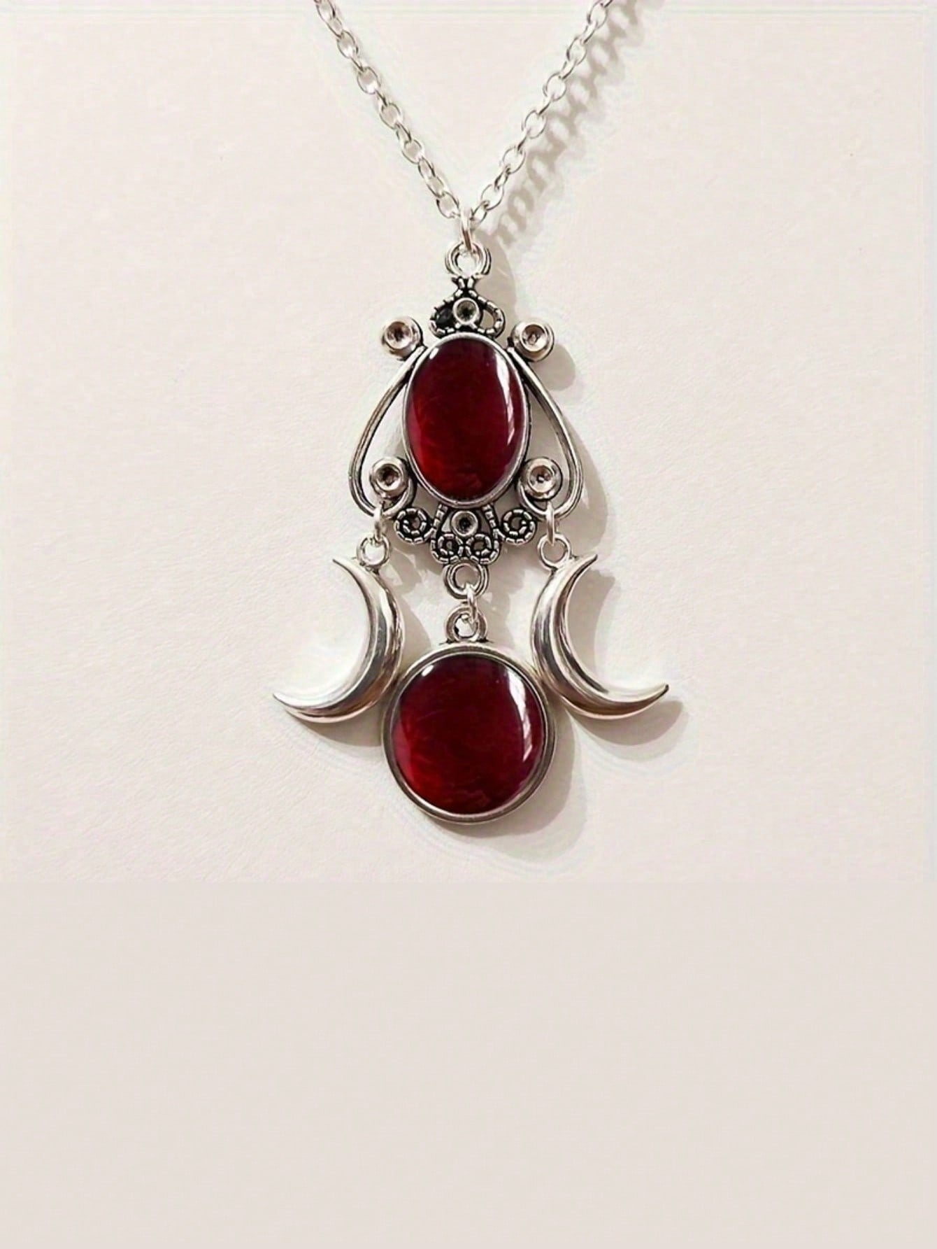 Triple Moon Goddess Necklace: A Charming Accessory for Any Celebration one-size / Black one-size / Purple