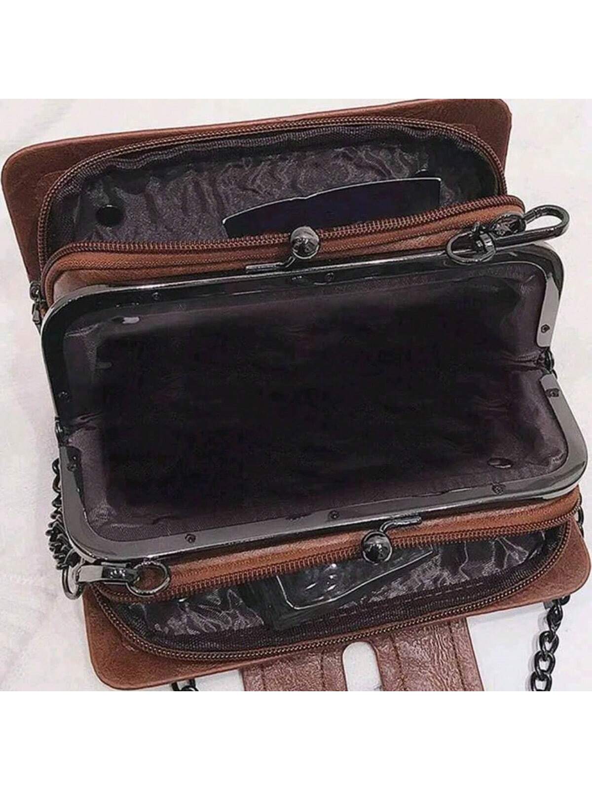 Chic Rivet-Decorated Multi-Compartment Crossbody Bag for Stylish Women Default Title Default Title-