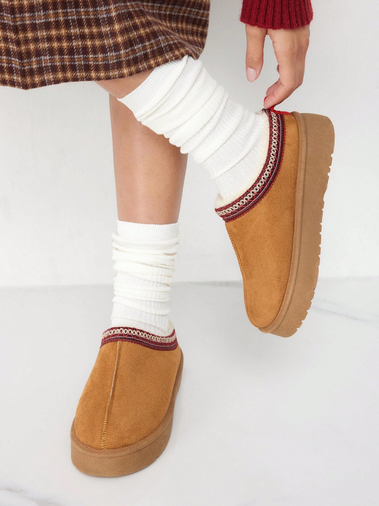 Chic Suede Platform Mule Flats – Elevate Your Style with Effortless Comfort! US6 US7