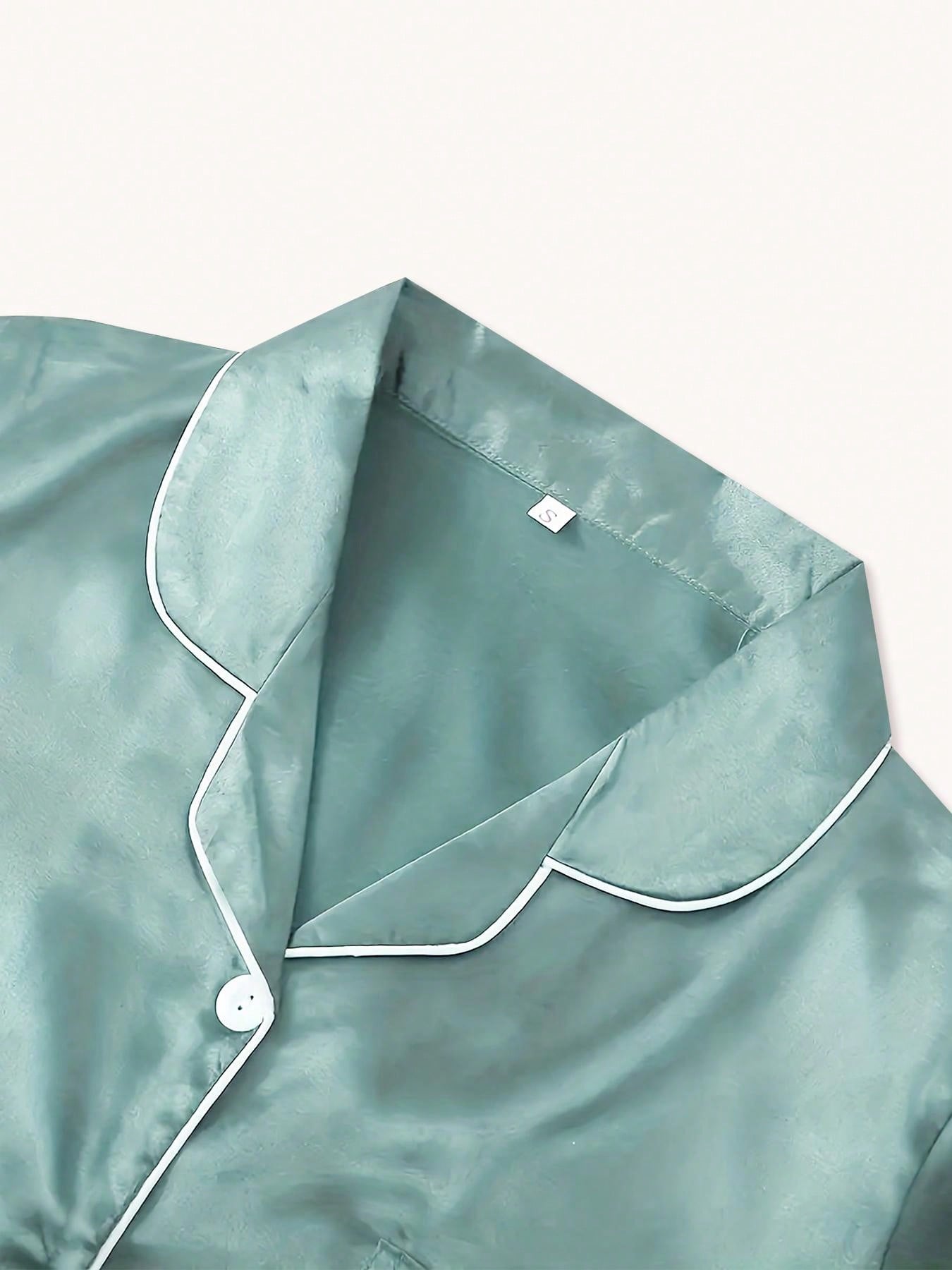 Luxurious 6-Piece Women's Satin Pajama Set: Short Sleeve Shirt & Shorts Loungewear