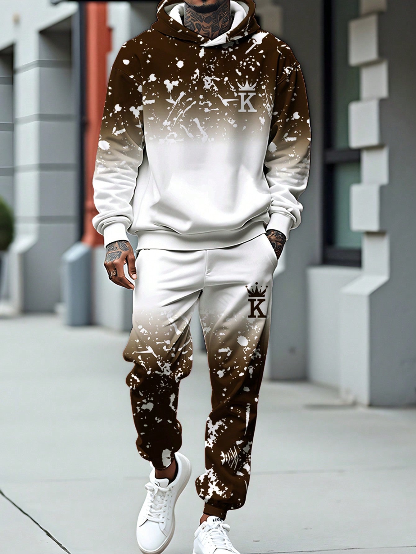 Stylish Ombre Tracksuit Set for Men: Casual Hoodie and Sweatpants Combo Blue / S Blue / M