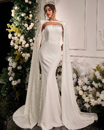 Elegant Rhinestone-Embellished Mermaid Skirt with Detachable Tail Overskirt XS S M XS-S-M-L-