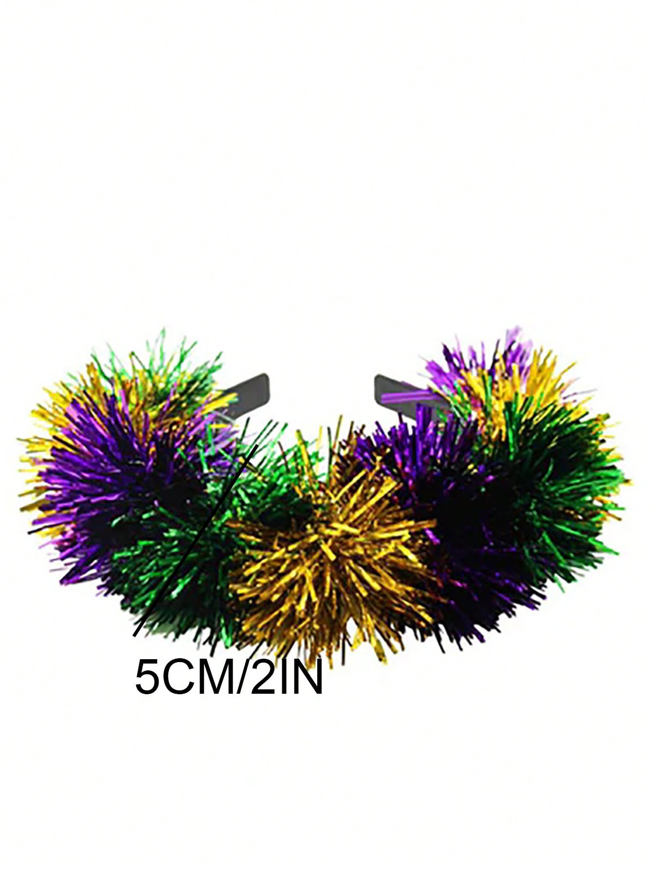 Vibrant Carnival Hairband - Mardi Gras Headband in Festive Green, Yellow & Purple one-size