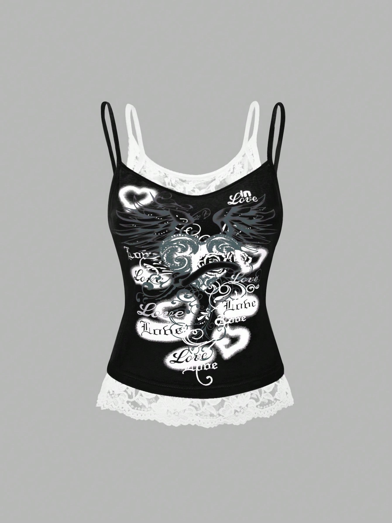 Vintage Gothic Heart Print Camisole for Grunge Punk Women Purple / XS Purple / S Purple / M Purple / XS-Purple / S-Purple / M-Purple / L-Purple / XL-Grey / XS-Grey / S-Grey / M-Grey / L-Grey / XL-Black / XS-Black / S-Black / M-Black / L-Black / XL-Burgundy / XS-Burgundy / S-Burgundy / M-Burgundy / L-Burgundy / XL-