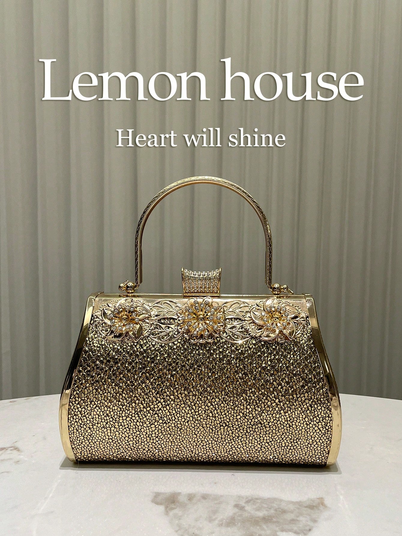 Elegant Gold Crystal Evening Clutch: Luxurious Faux Leather Handbag Silver Gold Silver-Gold-