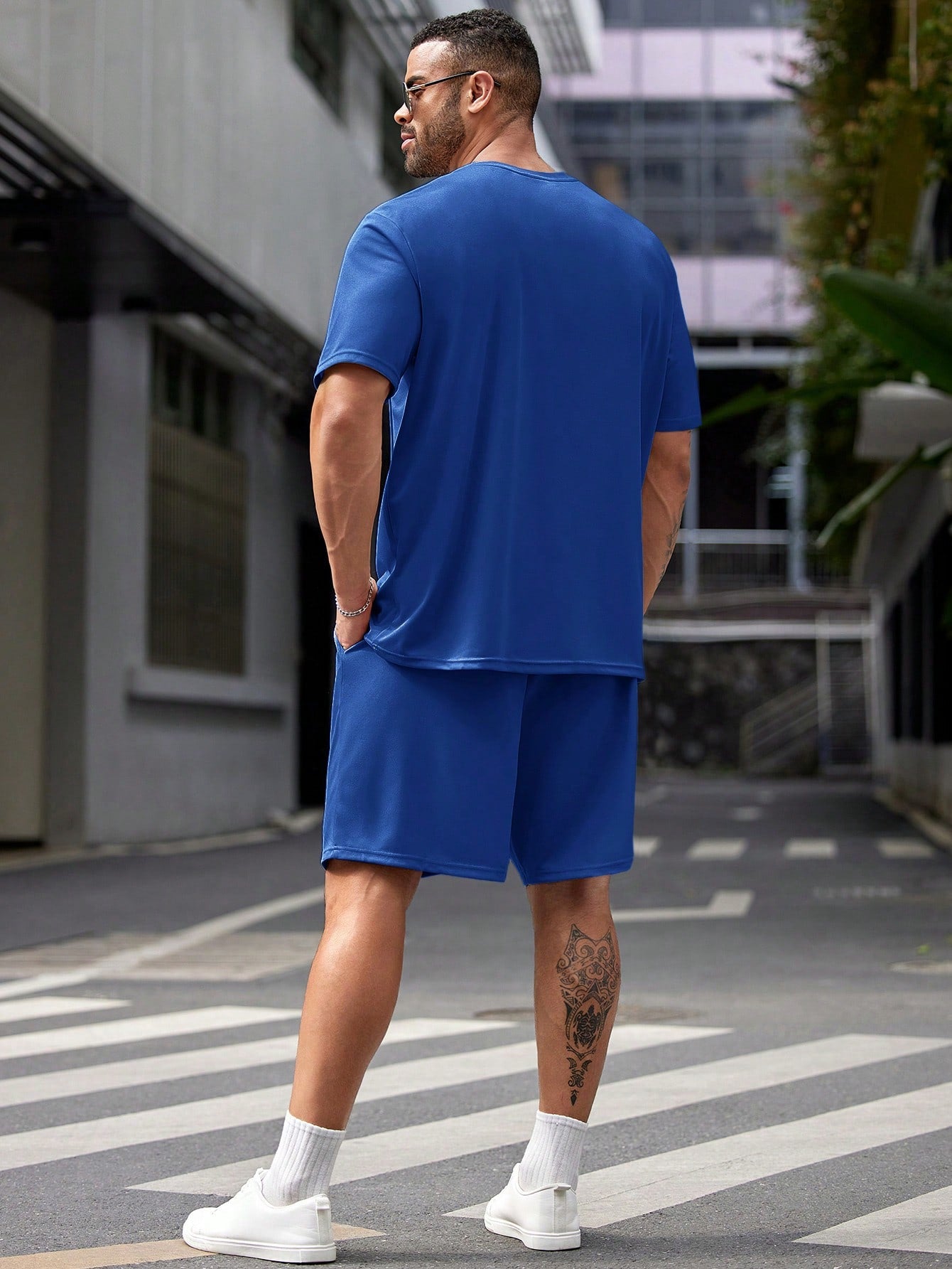 Plus Size Men's Casual T-Shirt and Pajama Pants Set
