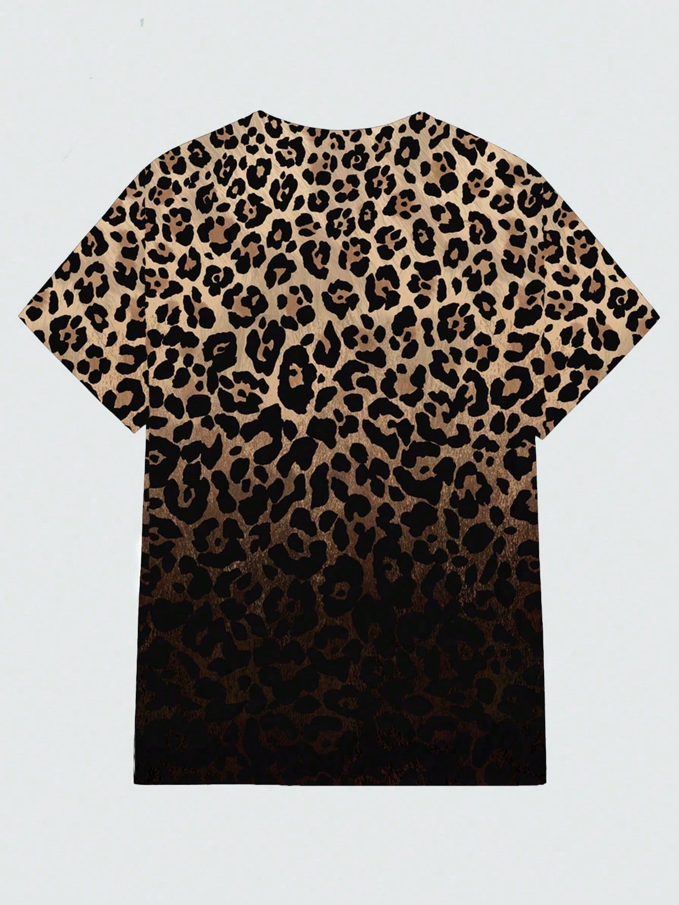 Plus Size Men's Loose Knit Leopard Gradient Print T-Shirt 2XL 3XL 4XL 2XL-3XL-4XL-5XL-6XL-