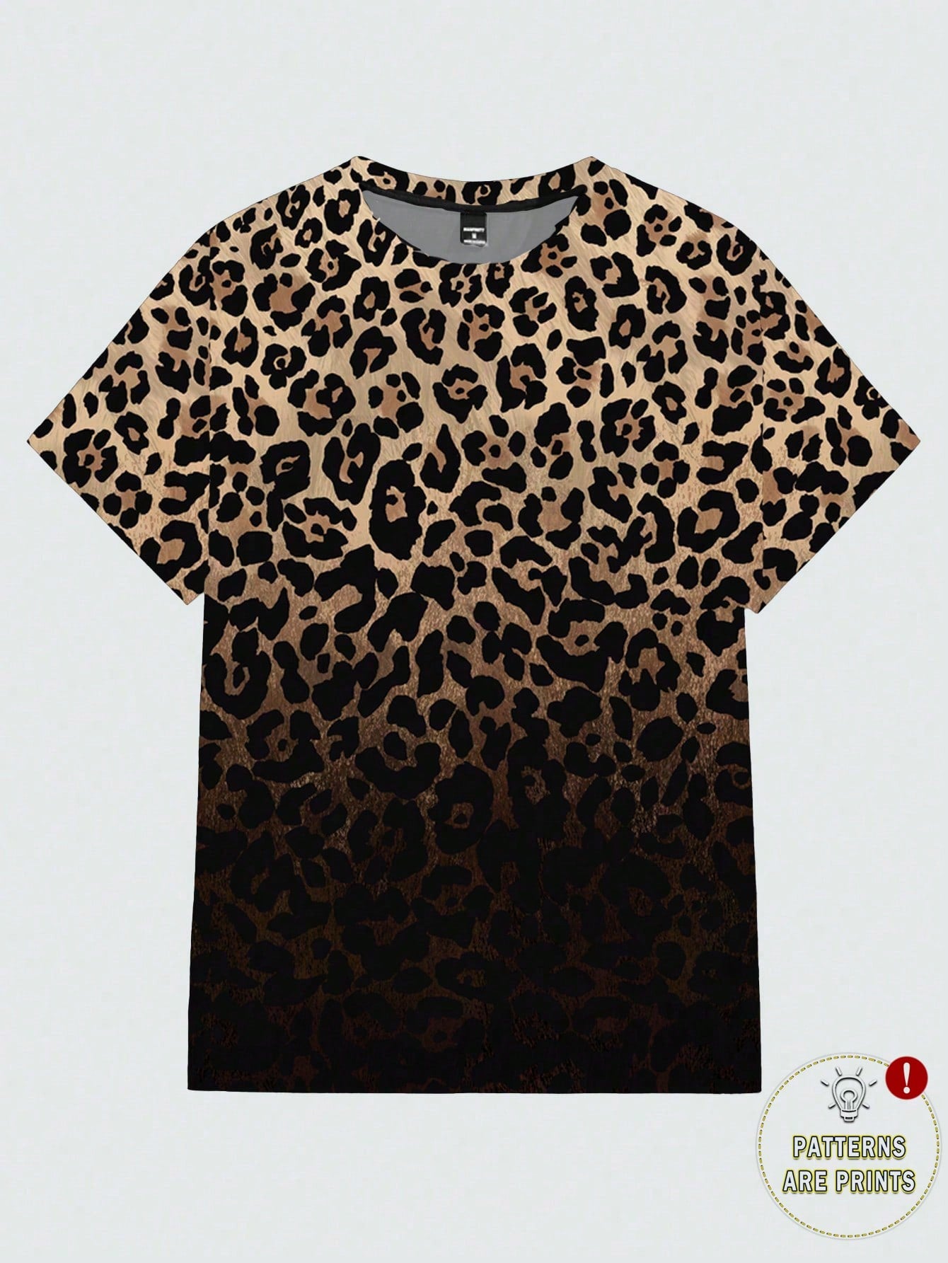 Plus Size Men's Loose Knit Leopard Gradient Print T-Shirt 2XL 3XL 4XL 2XL-3XL-4XL-5XL-6XL-