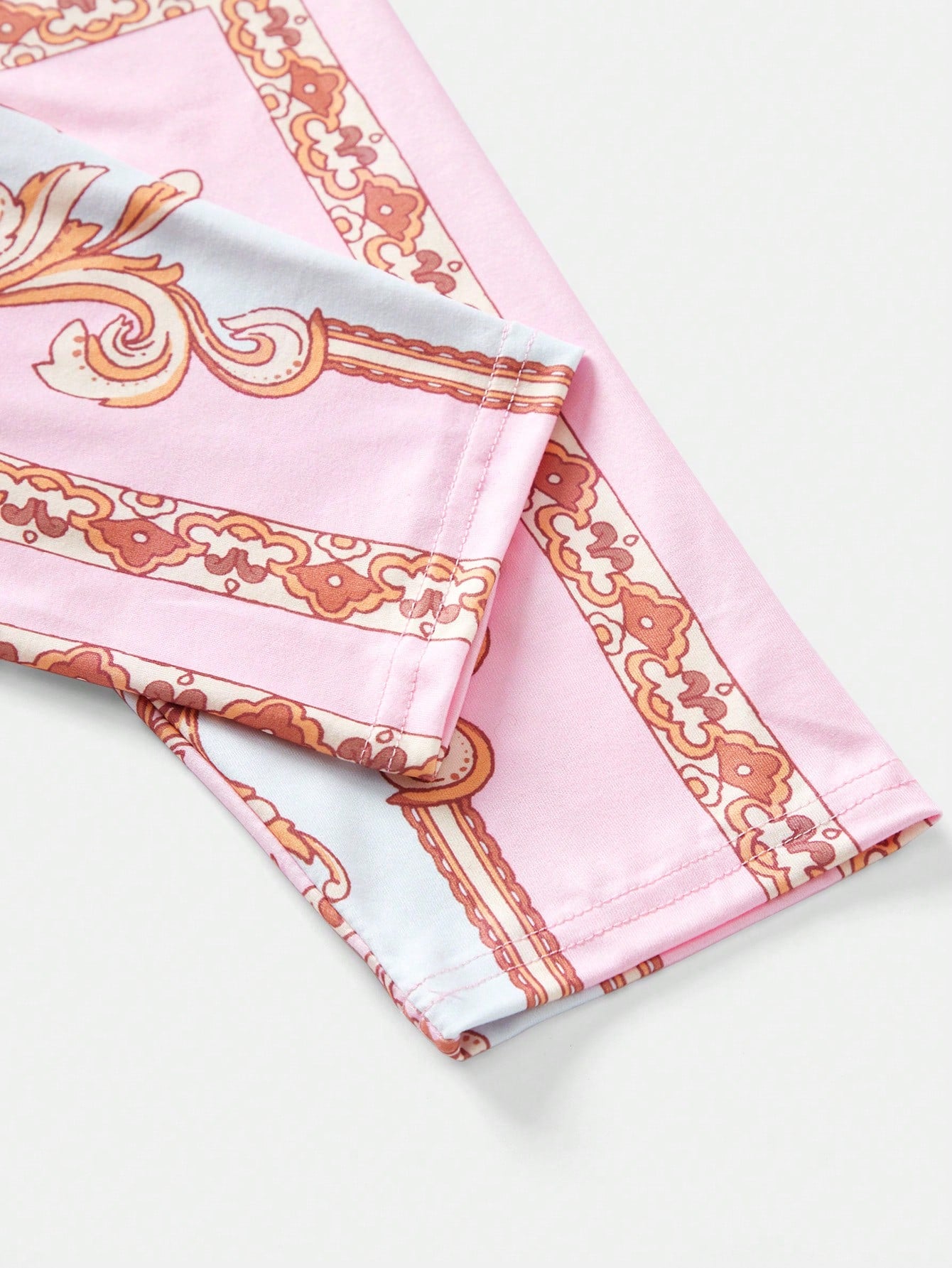 Plus Size Printed Long Sleeve Shirt and Slim Fit Pants Set 0XL 1XL 2XL 0XL-1XL-2XL-3XL-