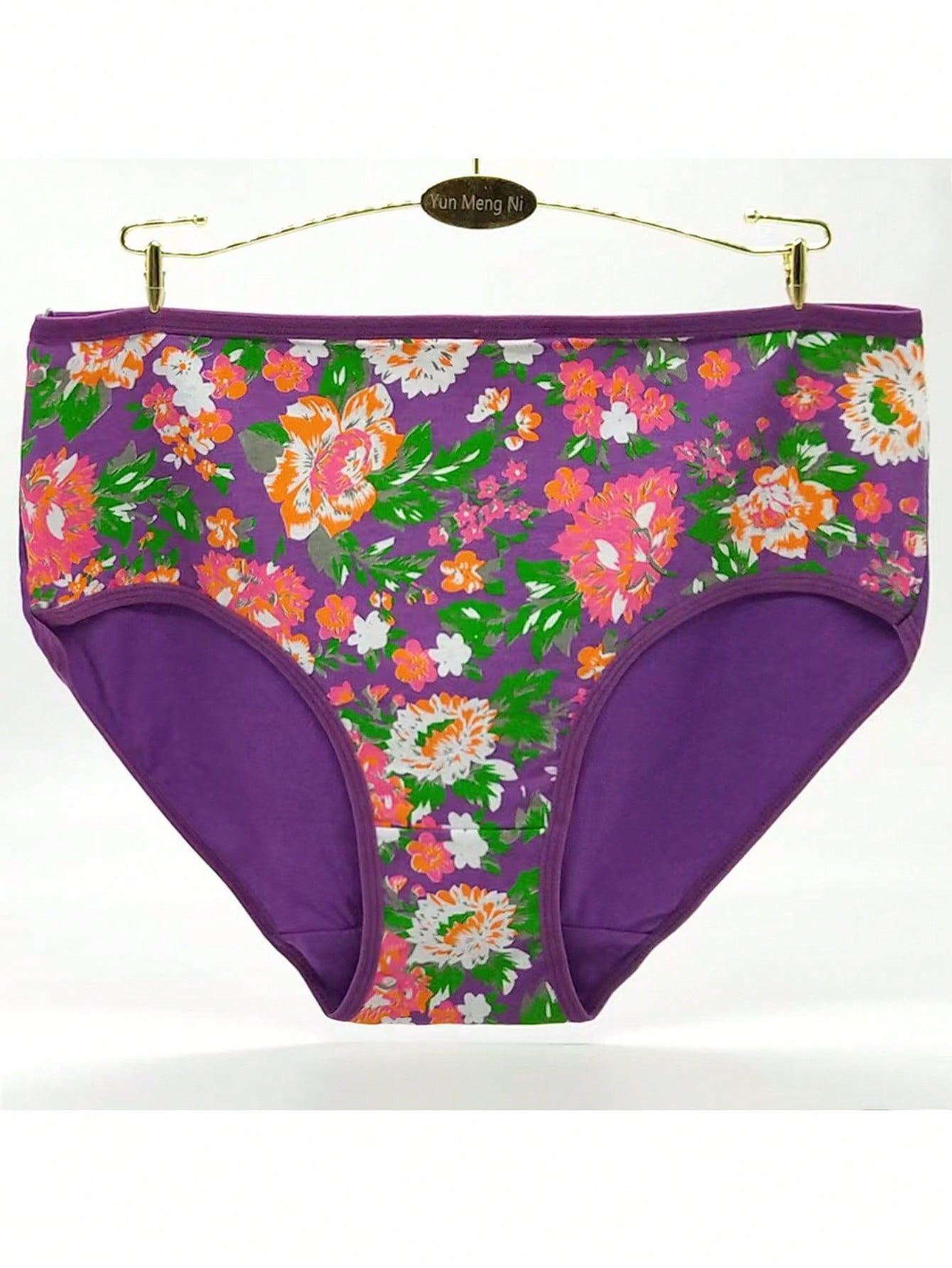 Stylish Comfort: Tuvuye 6-Pack Flower Printed Cotton Panties for Plus Size Women M L XL M-L-XL-