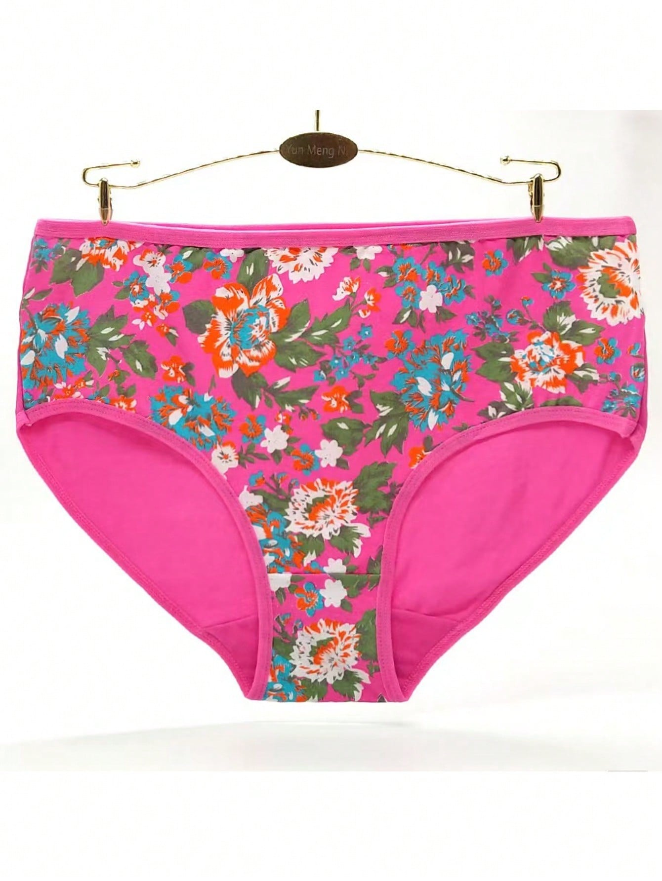 Stylish Comfort: Tuvuye 6-Pack Flower Printed Cotton Panties for Plus Size Women M L XL M-L-XL-