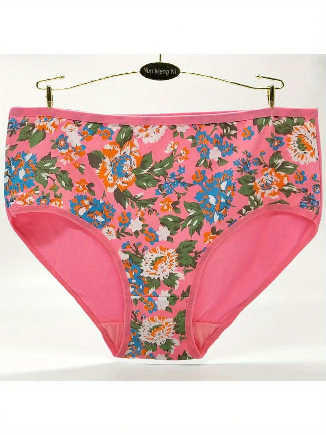 Stylish Comfort: Tuvuye 6-Pack Flower Printed Cotton Panties for Plus Size Women M L XL M-L-XL-