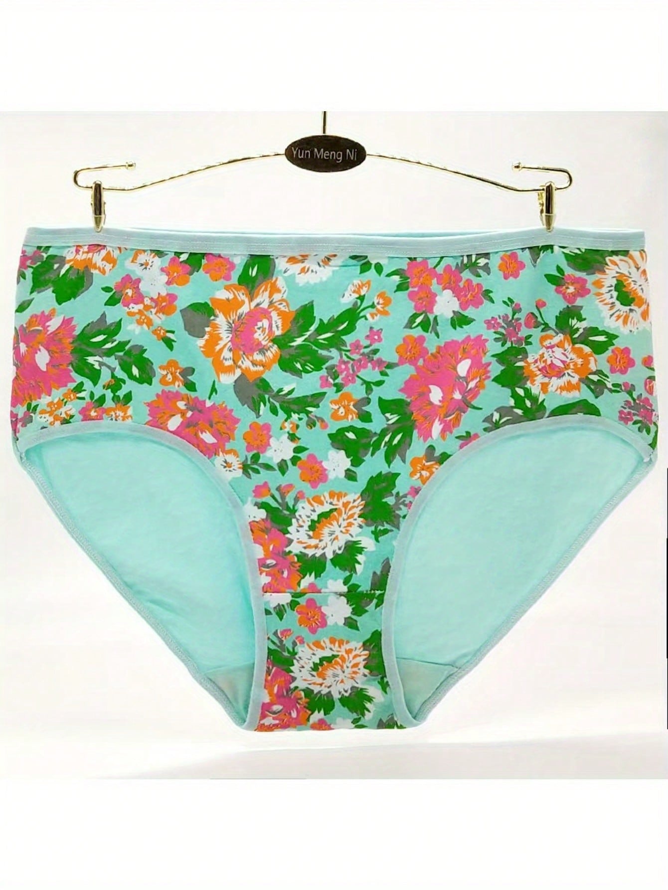 Stylish Comfort: Tuvuye 6-Pack Flower Printed Cotton Panties for Plus Size Women M L XL M-L-XL-