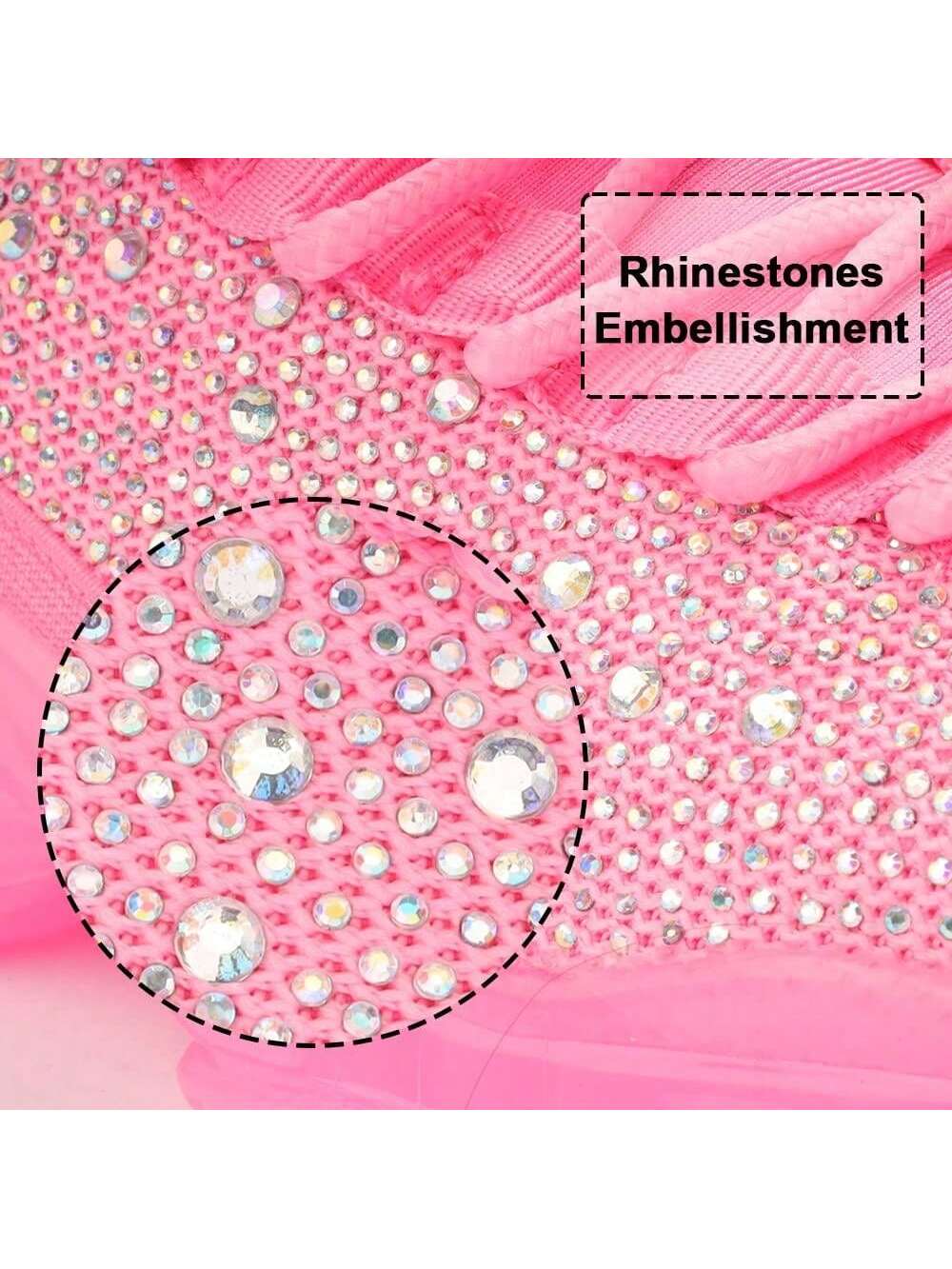 Trendy Pink Rhinestone Mesh Slip-On Sneakers for Women - Breathable Glitter Walking Shoes Default Title Default Title-