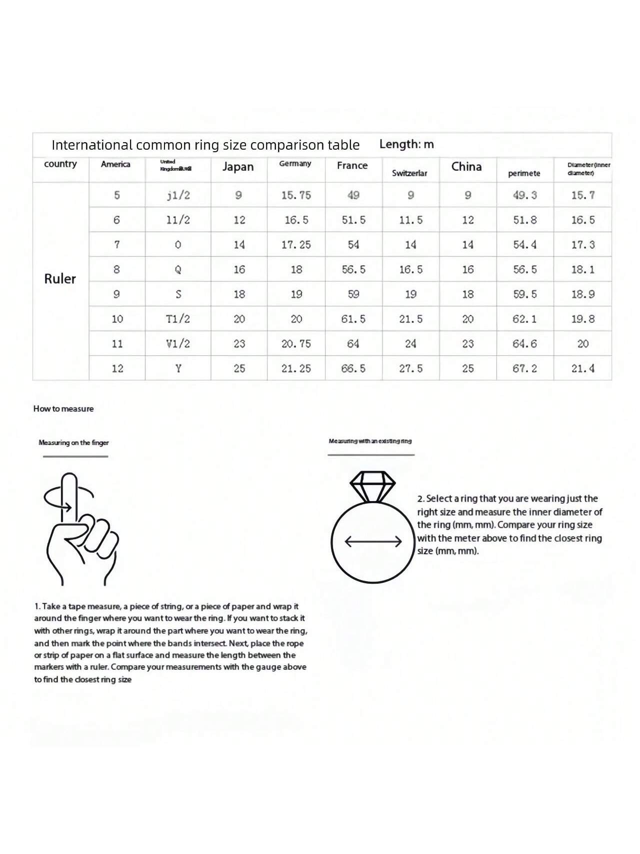 Geometric Blue Water Ring - Hypoallergenic 14K Gold Plated Statement Jewelry 6 7 8 6-7-8-9-10-11-12-