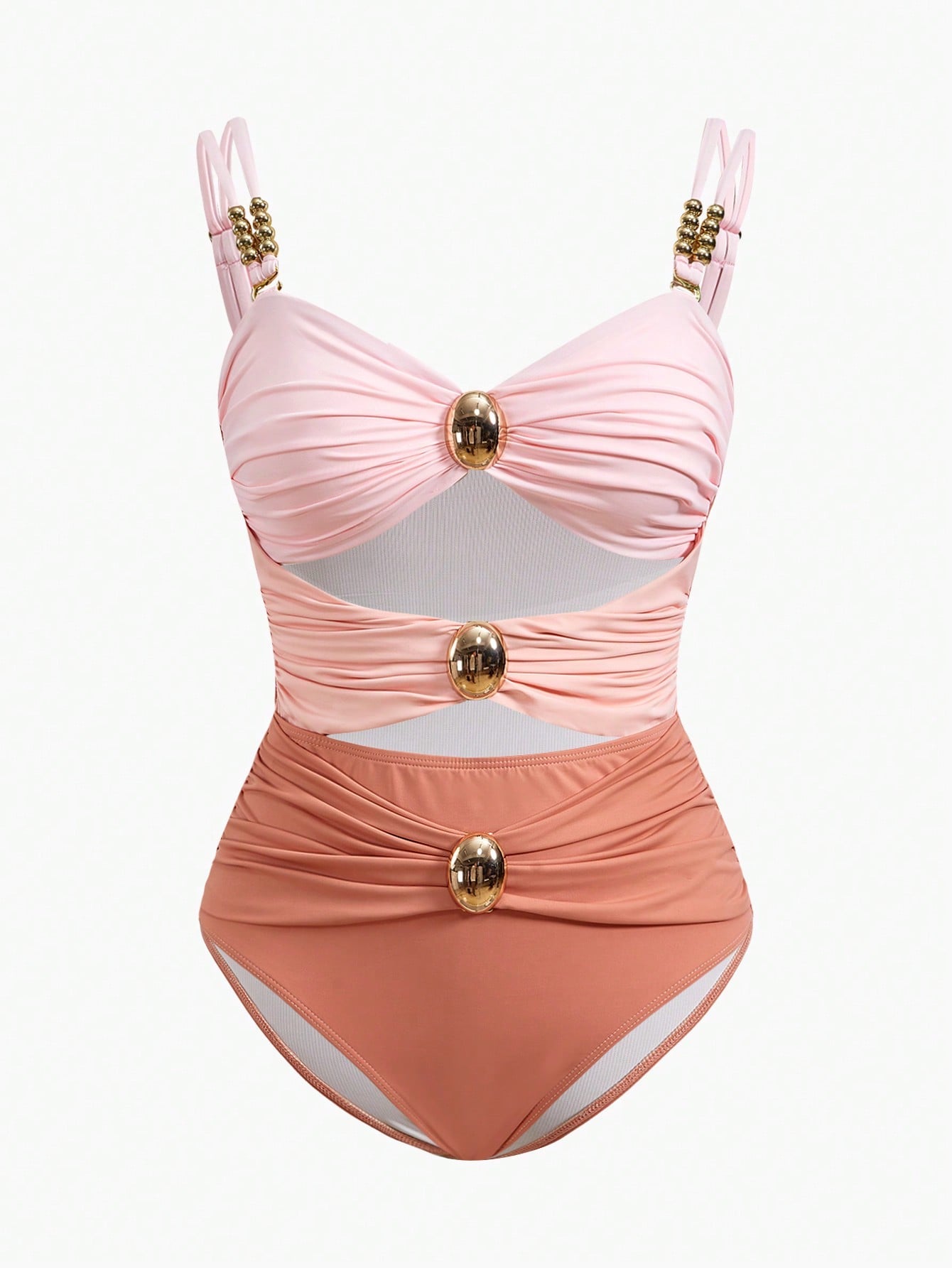 MOTF Premium Colorblock Cut-Out One-Piece Swimsuit for Trendy Summer Style S M L S-M-L-XL-