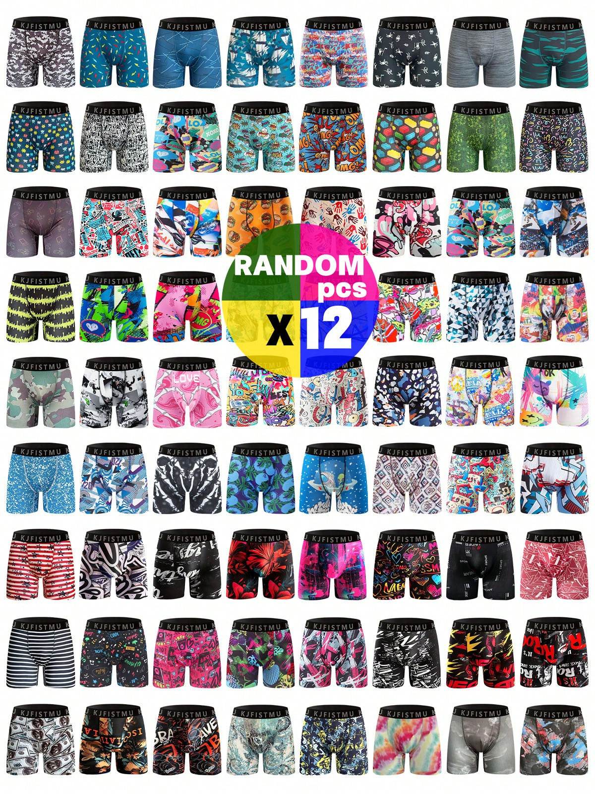 12-Piece Men's Stylish Boxing Underwear Set: Comfortable, Breathable, and Quick-Drying for Active Lifestyles - Fashionqueene.com