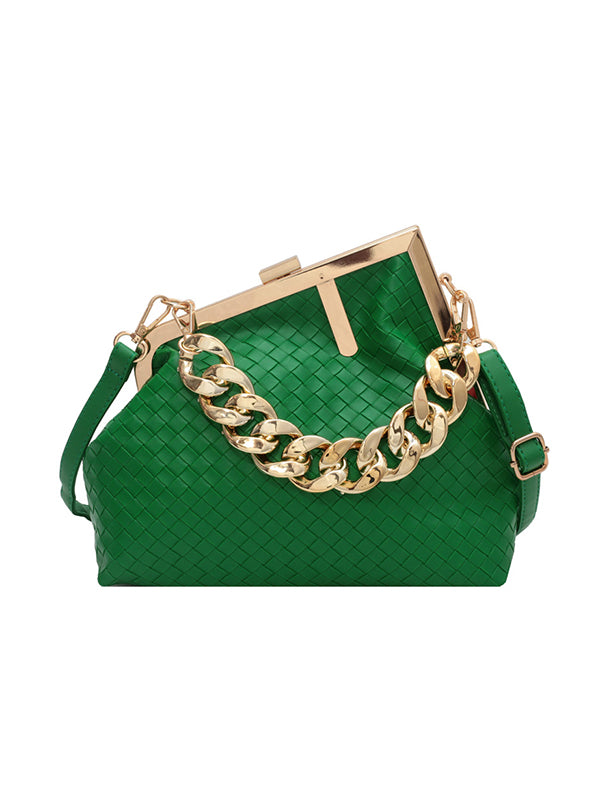 Chains Geometric Handbags GOLD / One_size PINK / One_size GREEN / One_size GOLD / One_size-PINK / One_size-GREEN / One_size-KHAKI / One_size-BEIGE / One_size-BLACK / One_size-SILVER / One_size-FUCHSIA / One_size-