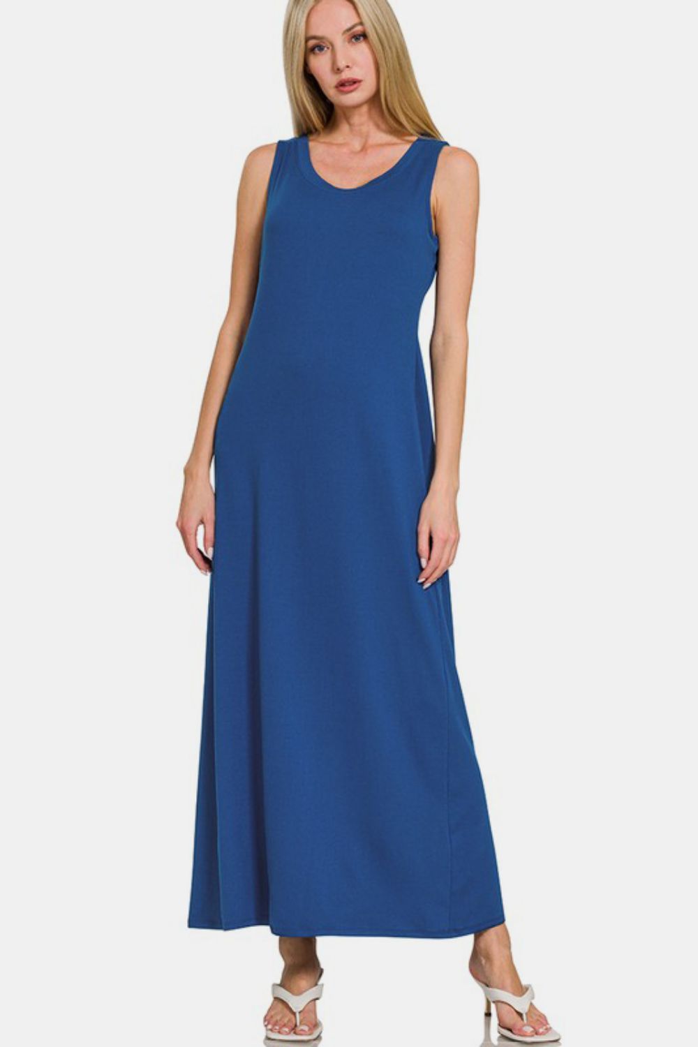 Zenana Scoop Neck Wide Strap Tank Dress Navy / S Navy / M Navy / L Navy / S-Navy / M-Navy / L-Navy / XL-