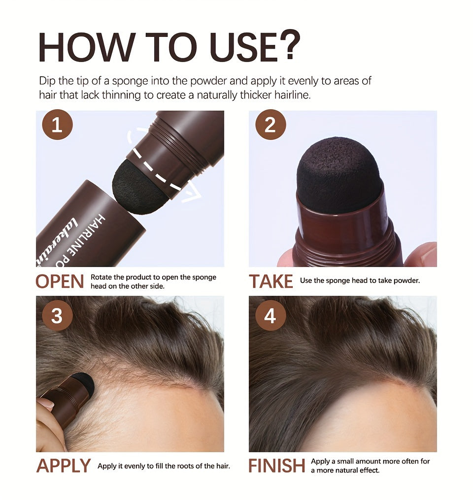 Waterproof Hairline Powder Stick - Long-Lasting Concealer for Gray Roots and Thinning Hair