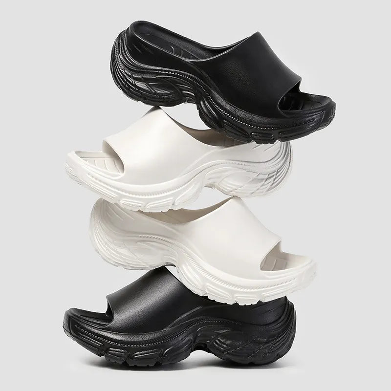 Open Toe Platform Slippers Black / 36-37(US5-6) Black / 38-39(US7-8) Black / 40-41(US9-10) Black / 36-37(US5-6)-Black / 38-39(US7-8)-Black / 40-41(US9-10)-White / 36-37(US5-6)-White / 38-39(US7-8)-White / 40-41(US9-10)-
