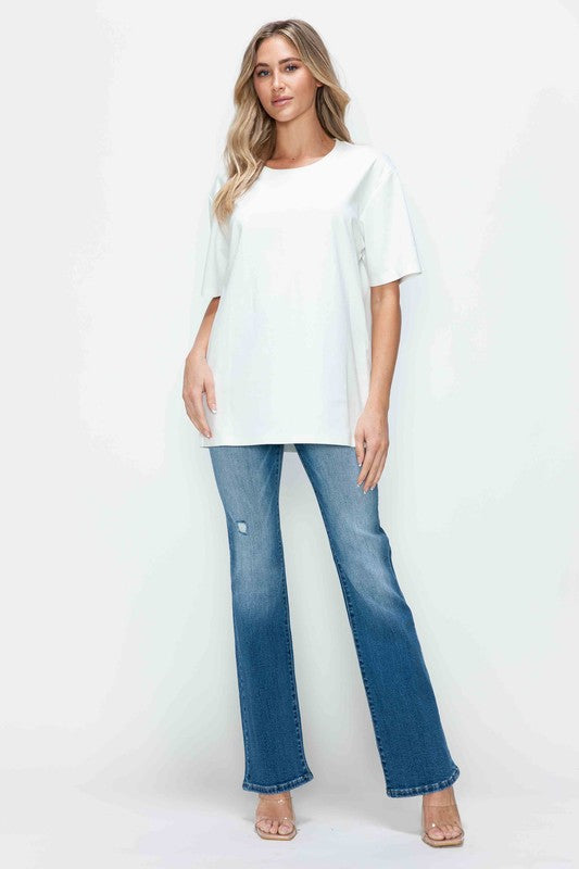 bytos Full Size Distressed High Rise Jeans with Pockets Medium / 1(25) Medium / 3(26)