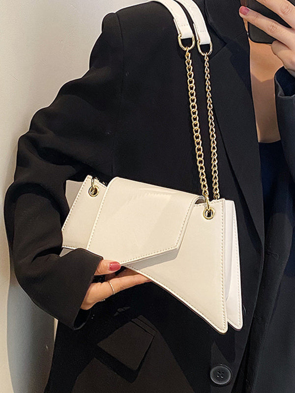 Chic Geometric Chain Zipper Handbag – Elevate Your Style! WHITE / One_size GREEN / One_size BLACK / One_size WHITE / One_size-GREEN / One_size-BLACK / One_size-