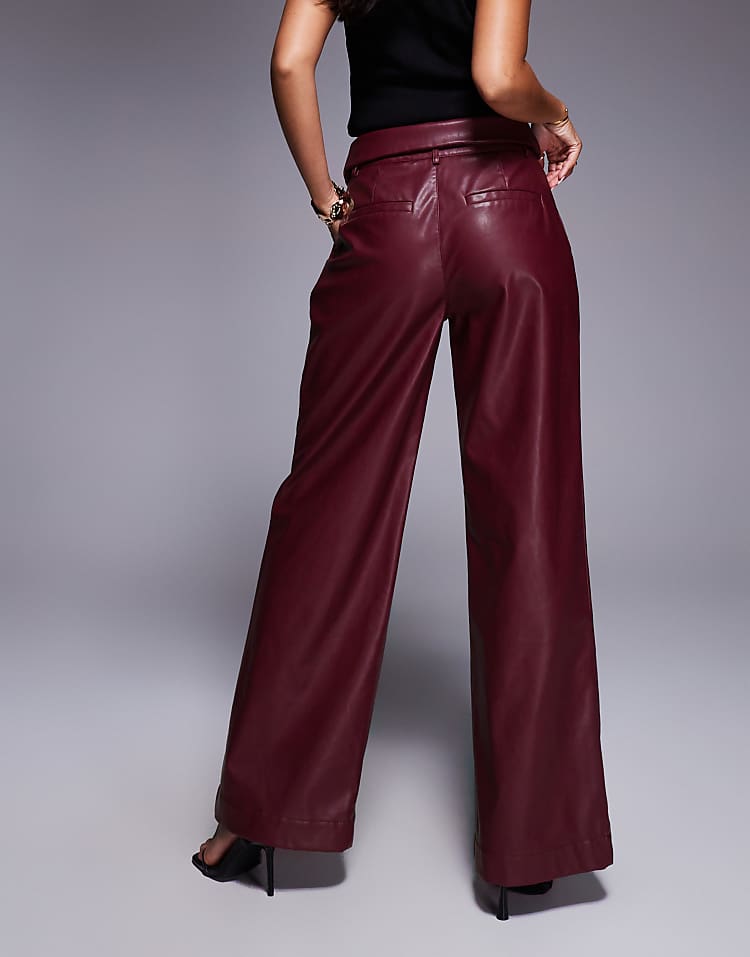 https://images.asos-media.com/products/asos-design-leather-look-wide-leg-pants-with-fold-over-waist-detail-in-burgundy/208657465-3?$n_750w$&wid=750&fit=constrain