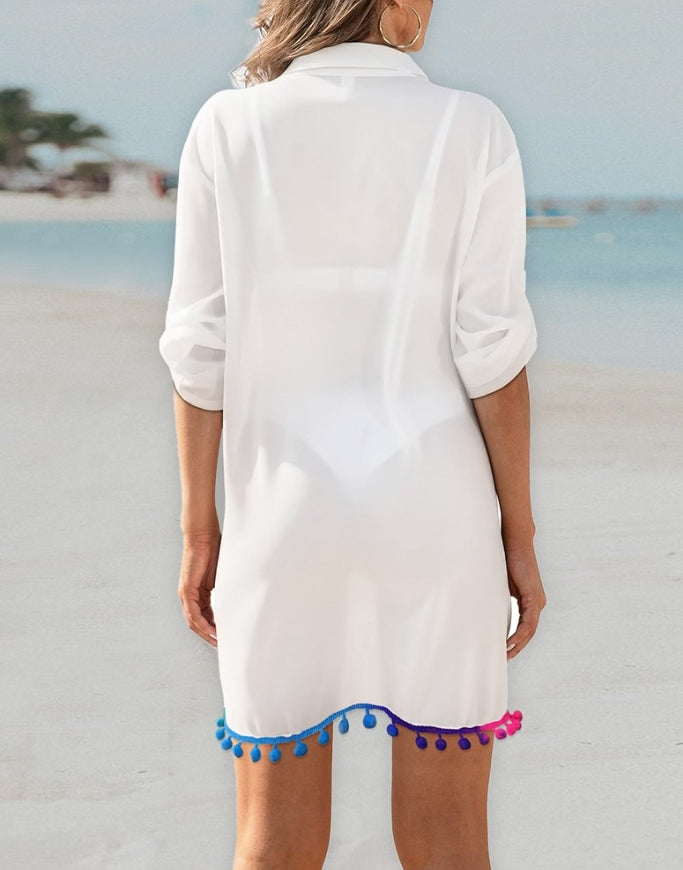 Elegant Lace Patchwork Casual Shirt Dress Fresh and Sweet Lantern Sleep Short Skirt