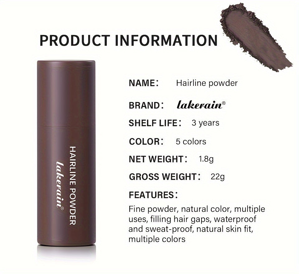 Waterproof Hairline Powder Stick - Long-Lasting Concealer for Gray Roots and Thinning Hair