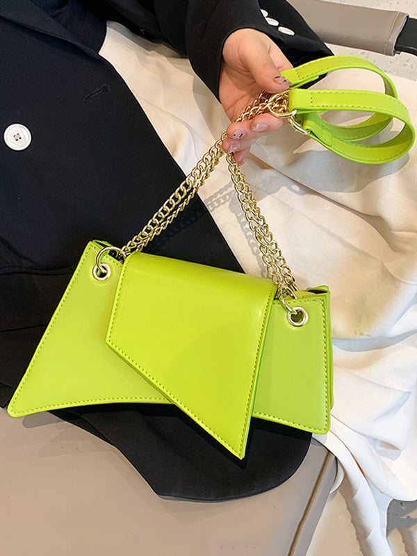 Chic Geometric Chain Zipper Handbag – Elevate Your Style! WHITE / One_size GREEN / One_size BLACK / One_size WHITE / One_size-GREEN / One_size-BLACK / One_size-
