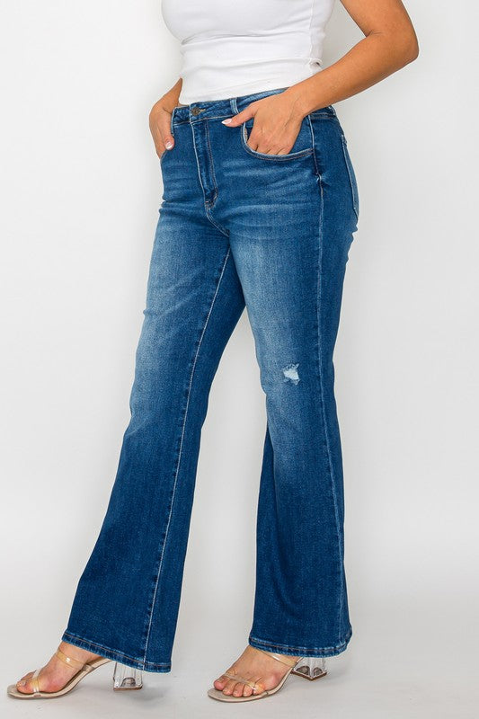 bytos Full Size High Rise Bootcut Jeans with Pockets Medium / 1(25) Medium / 3(26)