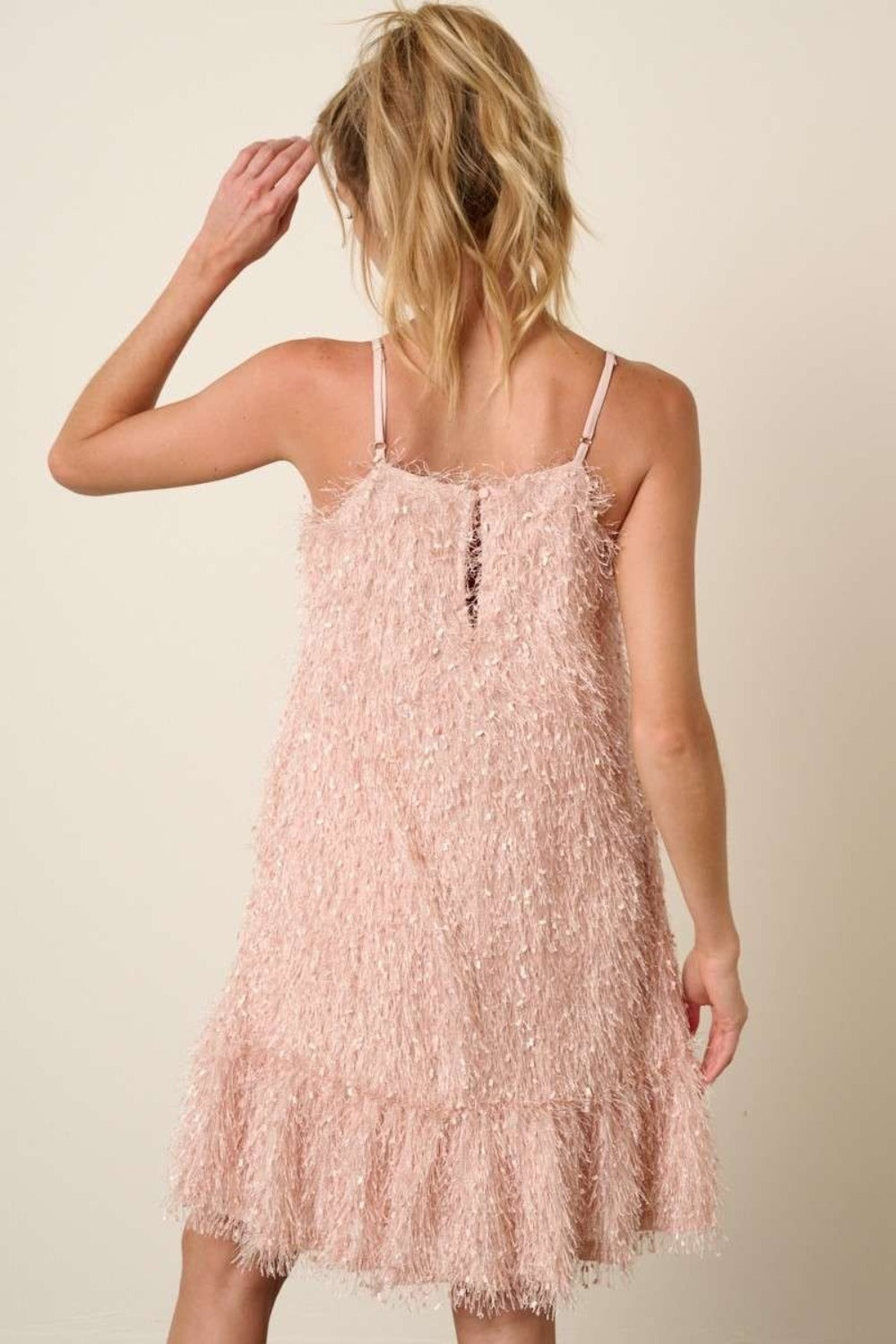 Mittoshop Feather Ruffle Hem Mini Cami Dress Blush / S Blush / M