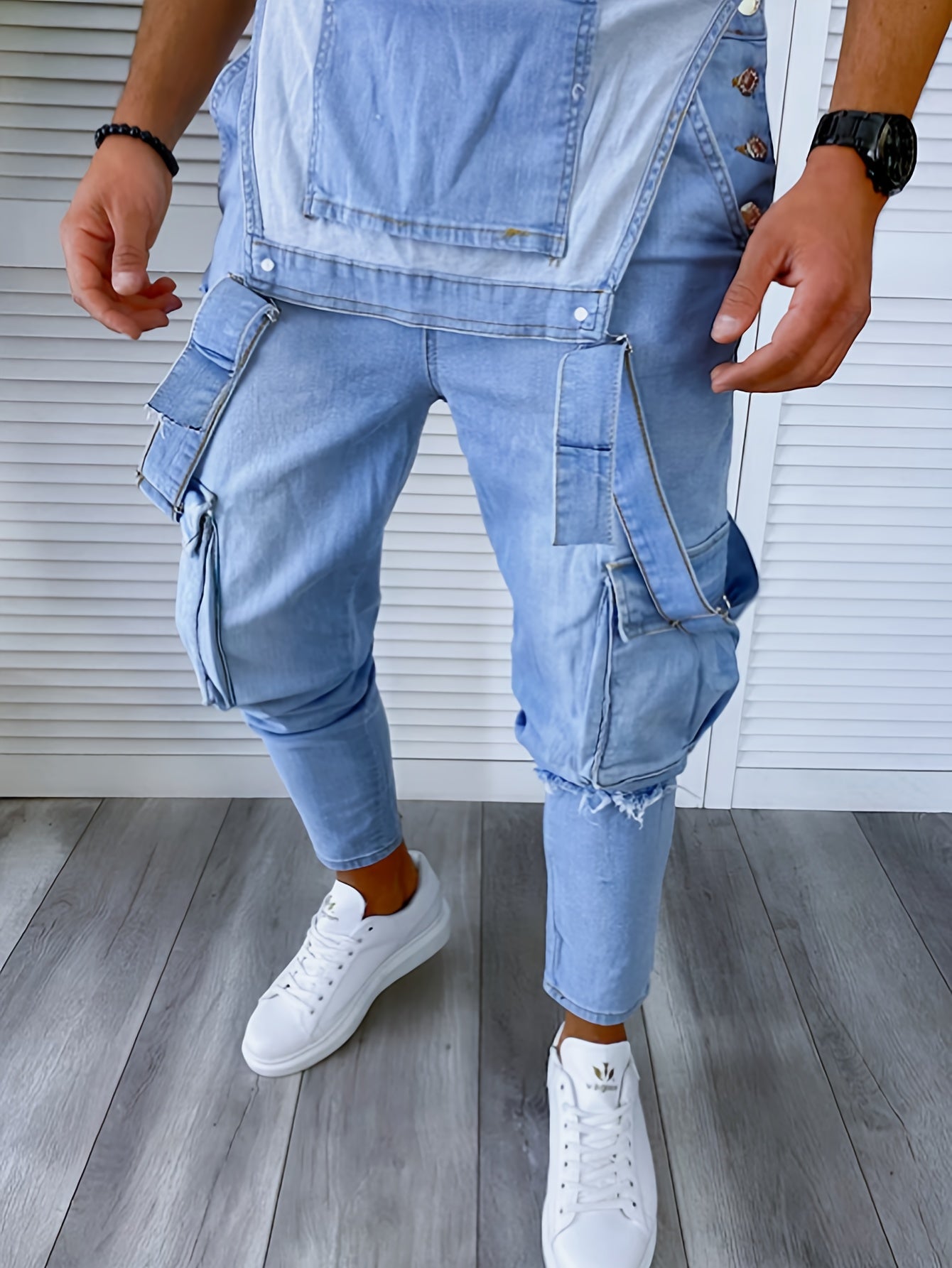 Original Color Overalls, Jeans, Men'S Jumpsuit, American Solid Color Slim Fit Blue / S Blue / M Blue / L Blue / S-Blue / M-Blue / L-Blue / XL-Blue / XXL-Blue / XXXL-
